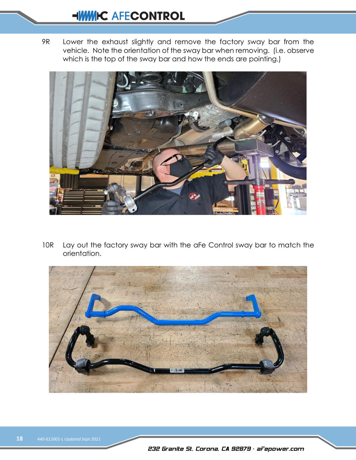 aFe 15-19 Volkswagen Golf R (MK7) L4-2.0L (t) CONTROL Series Rear Sway Bar - Blue