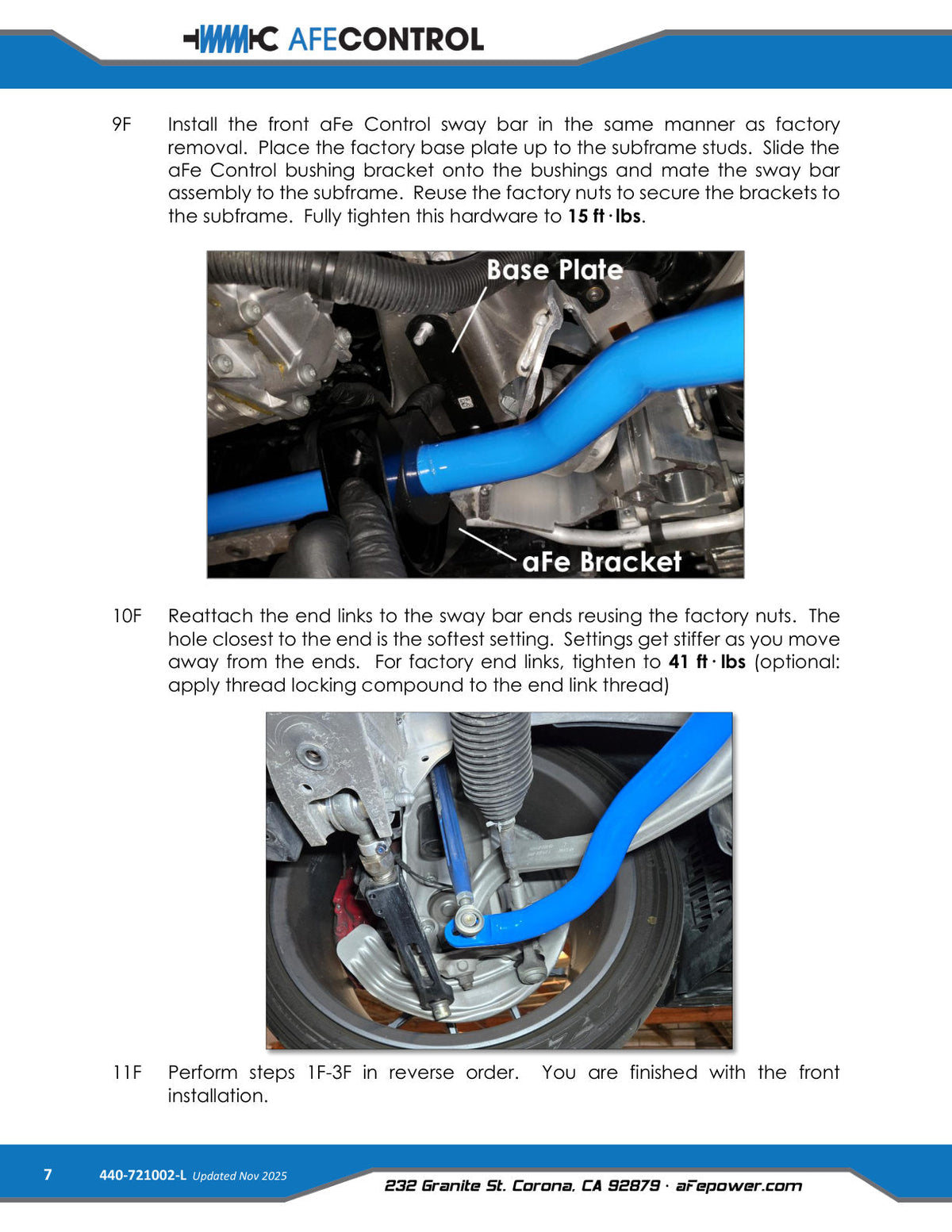 aFe POWER 20-26 Toyota GR Supra A90 Front Sway Bar - Race Edition Blue
