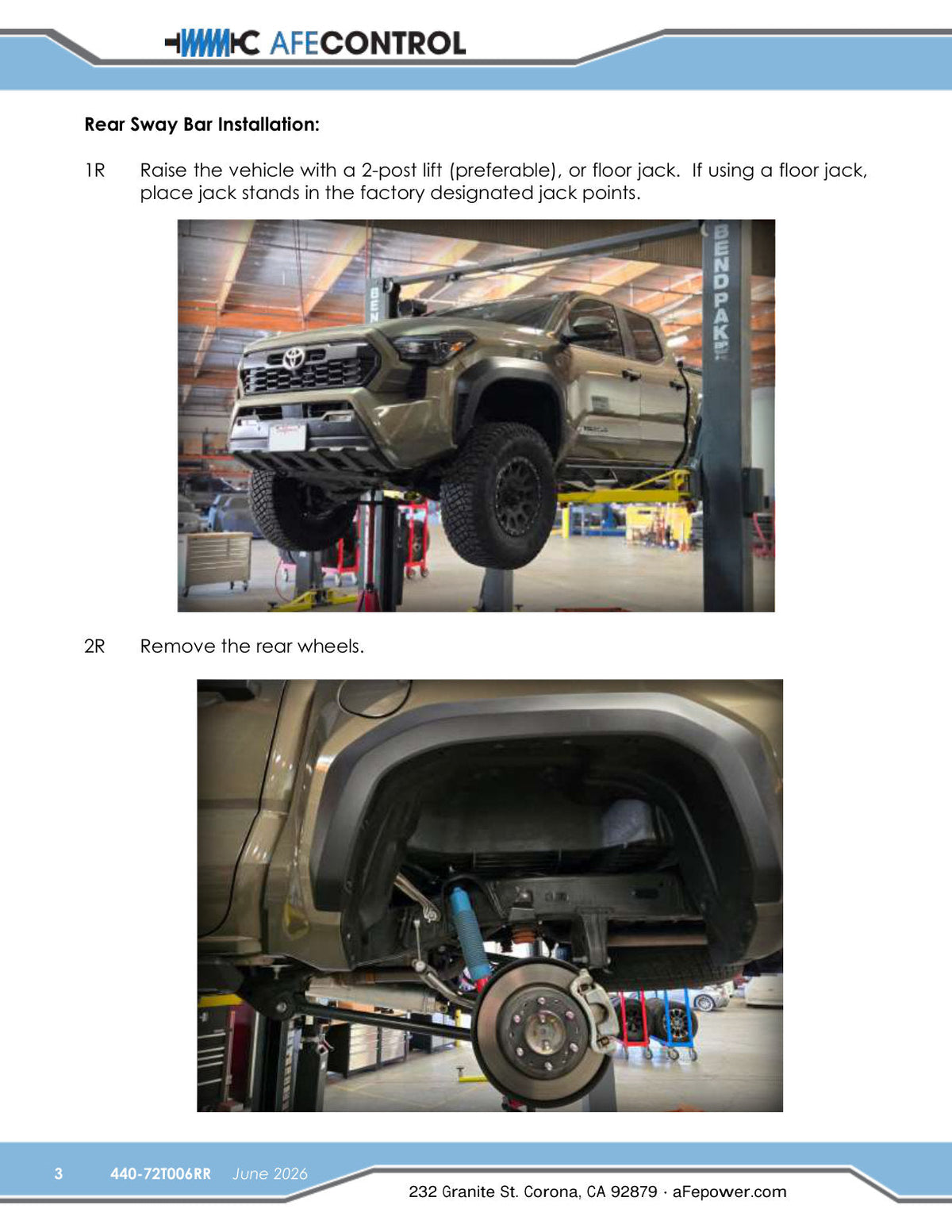 aFe CONTROL 24-26 Toyota Tacoma 2-Way Adjustable Rear Sway Bar
