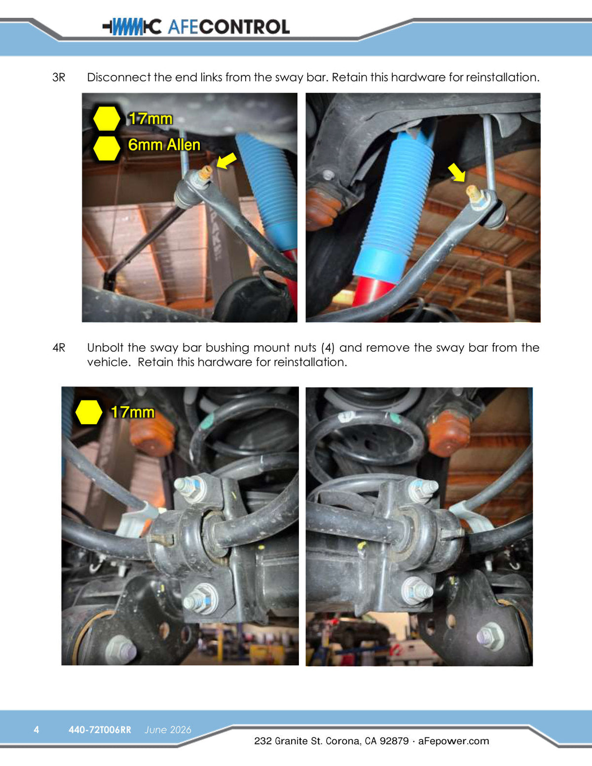 aFe CONTROL 24-26 Toyota Tacoma 2-Way Adjustable Rear Sway Bar