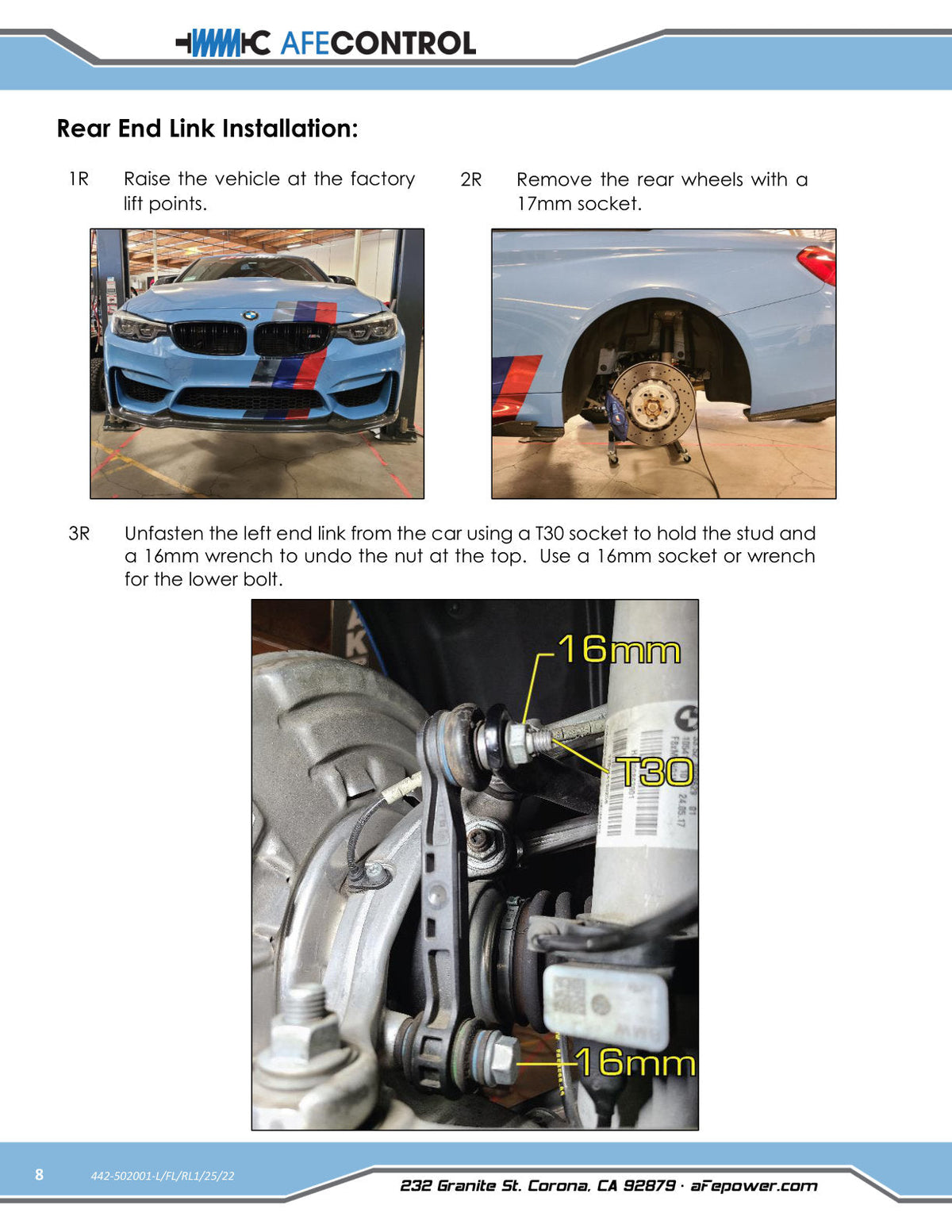 aFe Control 15-21 BMW M2 Adjustable Rear End Links