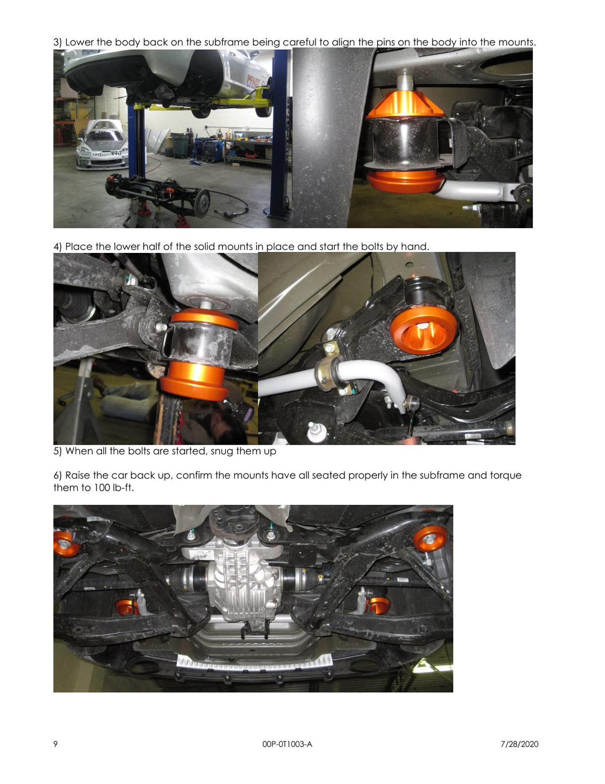 aFe Control PFADT Series Subframe Mount Set; Chevrolet Camaro 10-14 - Orange