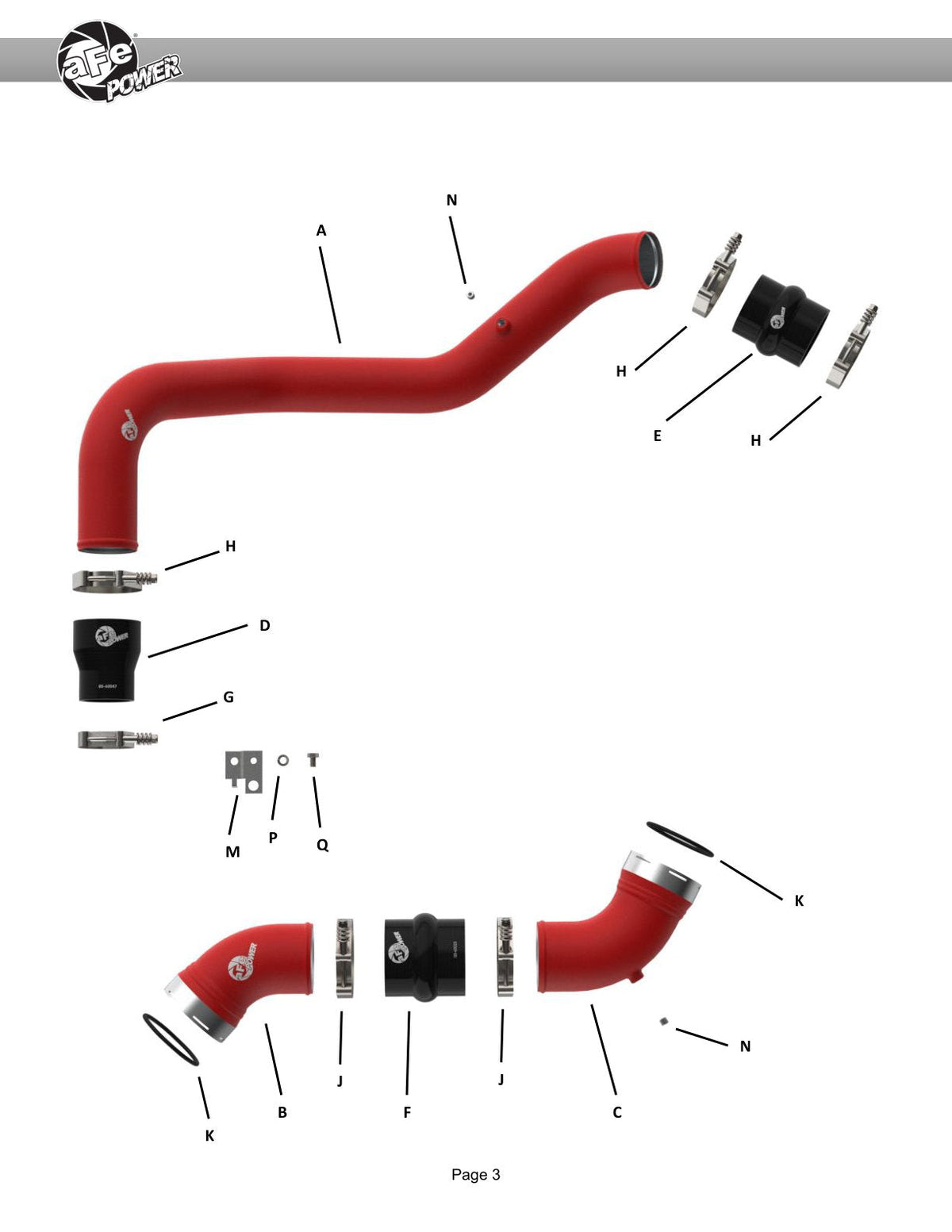 aFe BladeRunner Charge Pipe Kit GM Diesel Trucks 06-10 V8-6.6L (td) LBZ/LMM