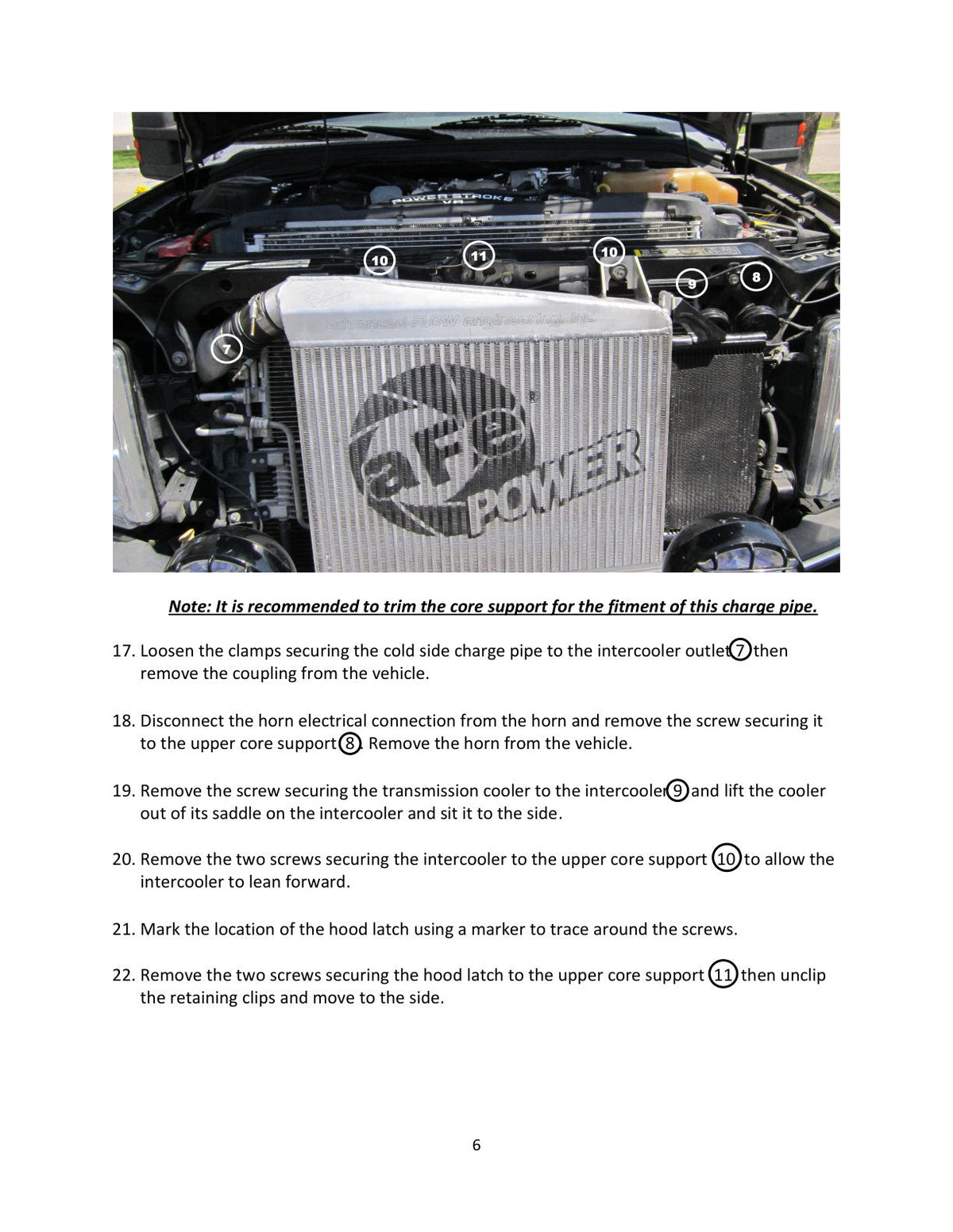 aFe Bladerunner Intercooler 3in Inlet/Outlet Tube 08-10 Ford Diesel Trucks V8 6.4L (td)