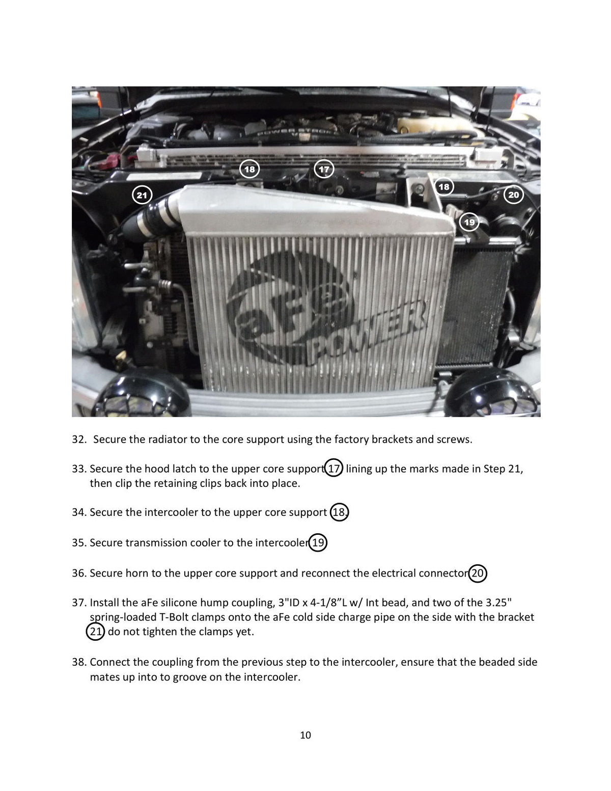 aFe Bladerunner Intercooler 3in Inlet/Outlet Tube 08-10 Ford Diesel Trucks V8 6.4L (td)