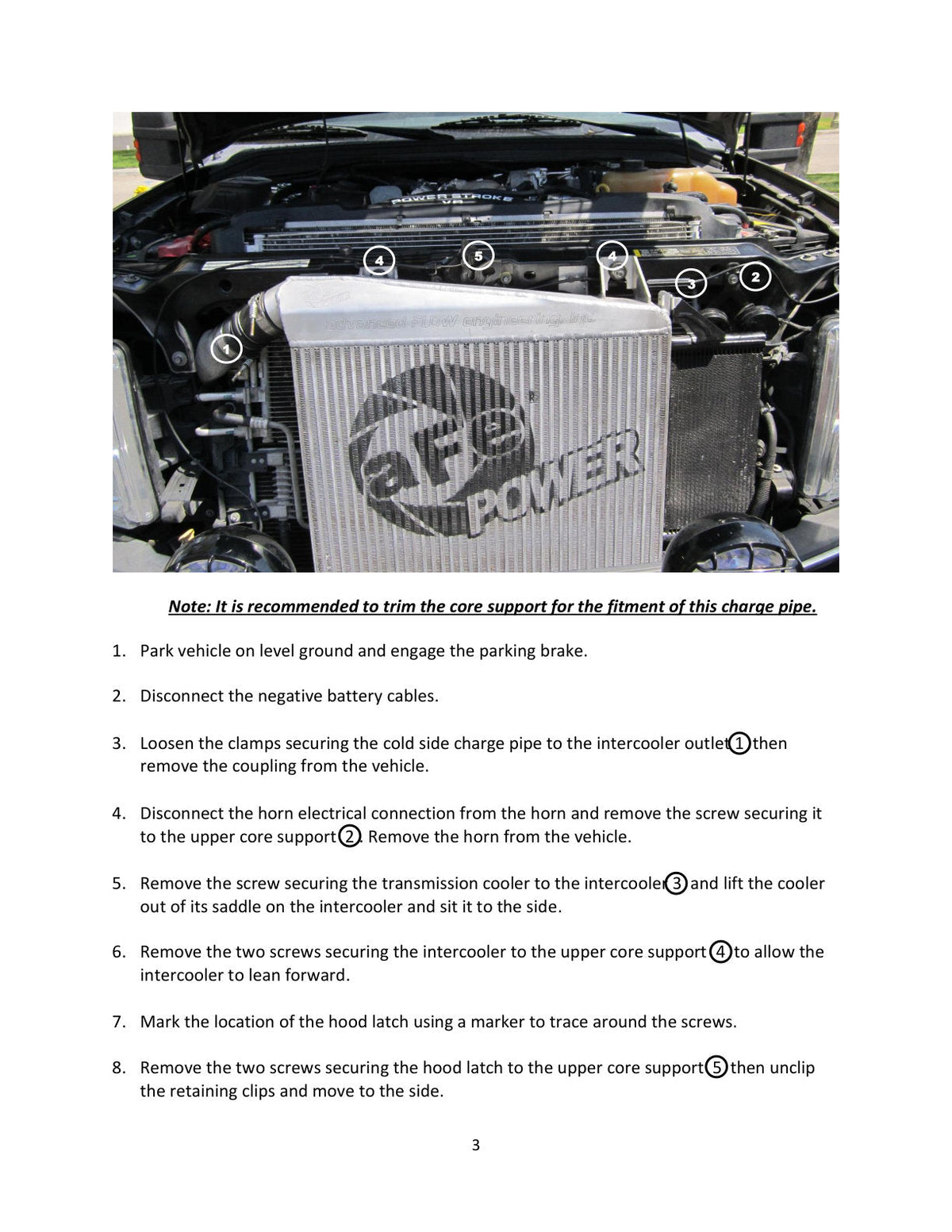 aFe Bladerunner Intercooler 3in Outlet Tube 08-10 Ford Diesel Trucks V8 6.4L (td)