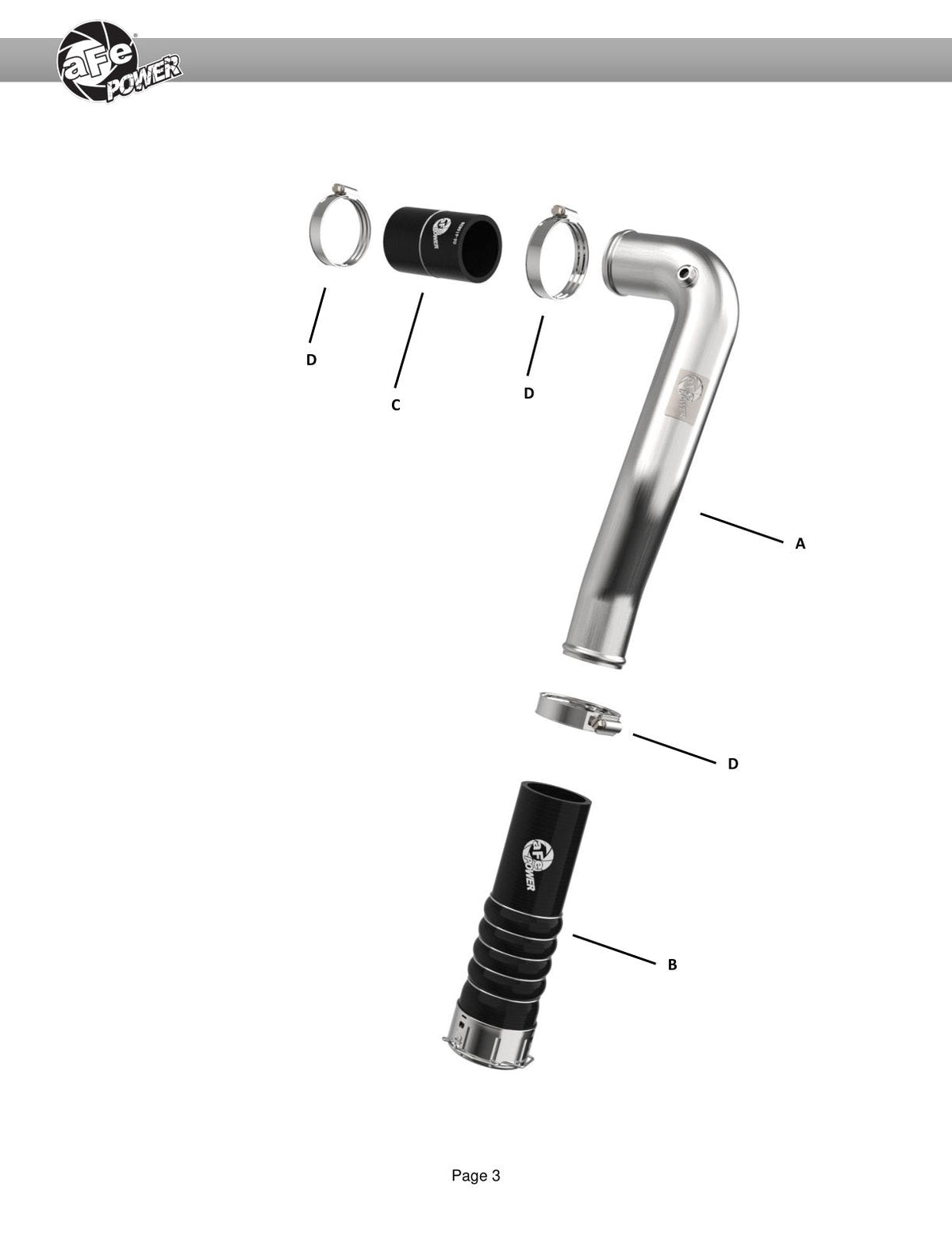 aFe 16-20 GM Colorado/Canyon L4-2.8L (td) BladeRunner 2in Stainless Steel Hot Charge Pipe
