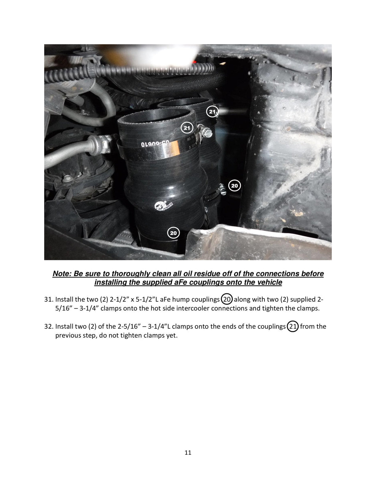 aFe Bladerunner Intercooler Tubes Hot Side 2.5in 17-20 Ford F-150 Raptor V6 3.5L(tt)