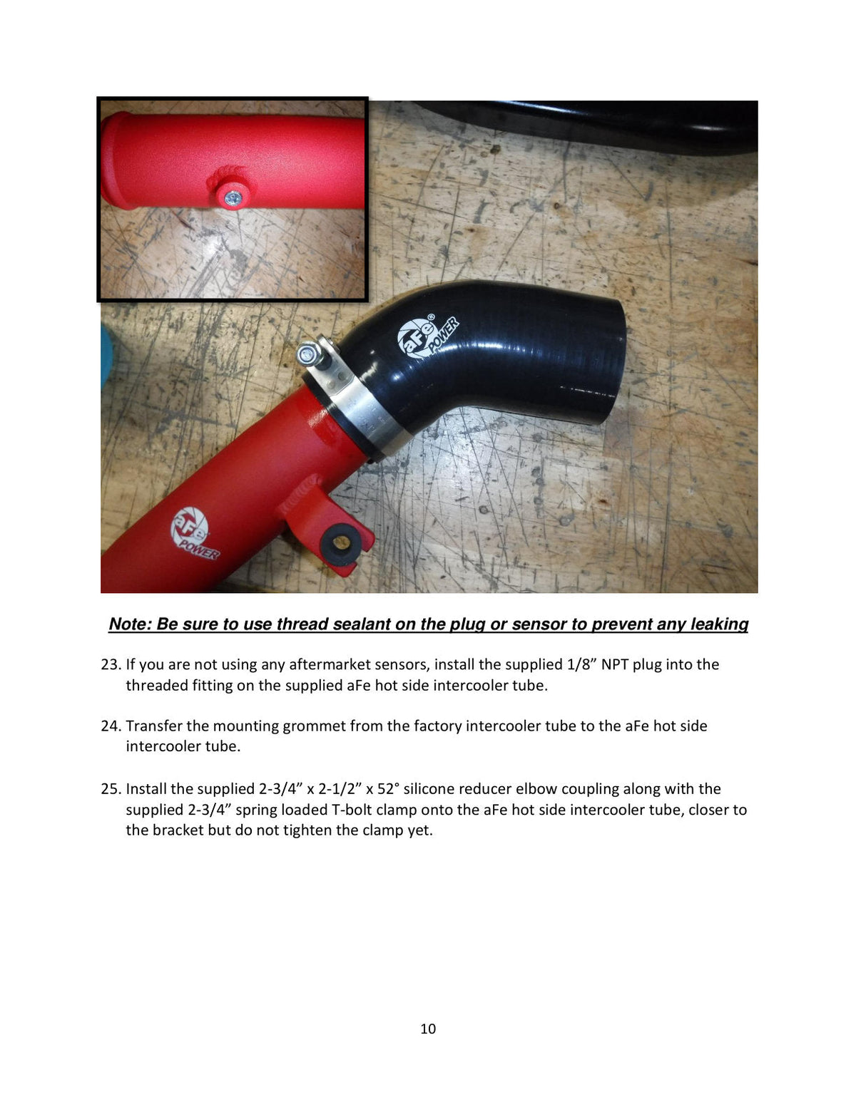 aFe BladeRunner 2.5in Aluminum Hot Side Charge Pipe 15-20 Subaru WRX 2.0T - Red