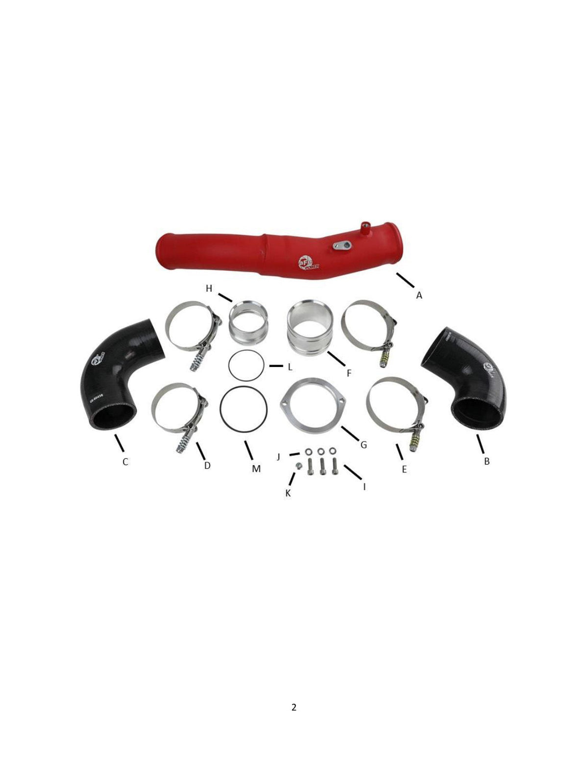 aFe 2020 Toyota Supra 3.0L 3in Black Intercooler Tube - Hot