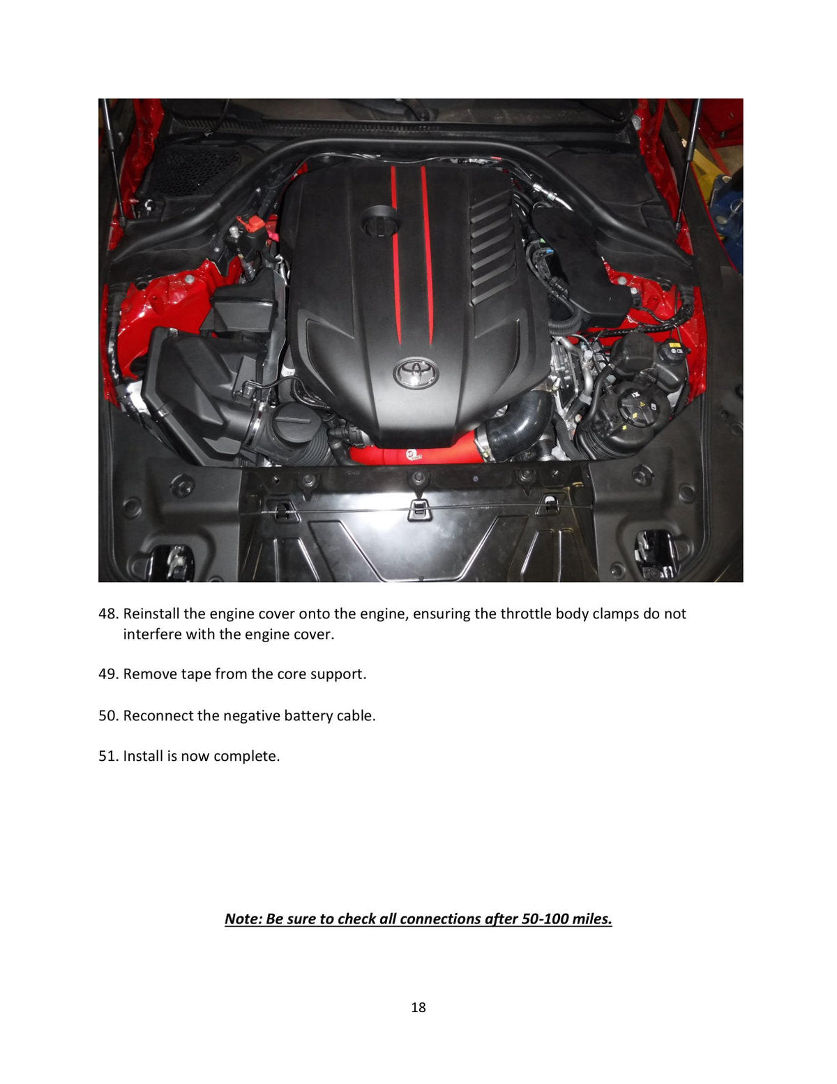 aFe 2020 Toyota Supra 3.0L 3in Black Intercooler Tube - Hot