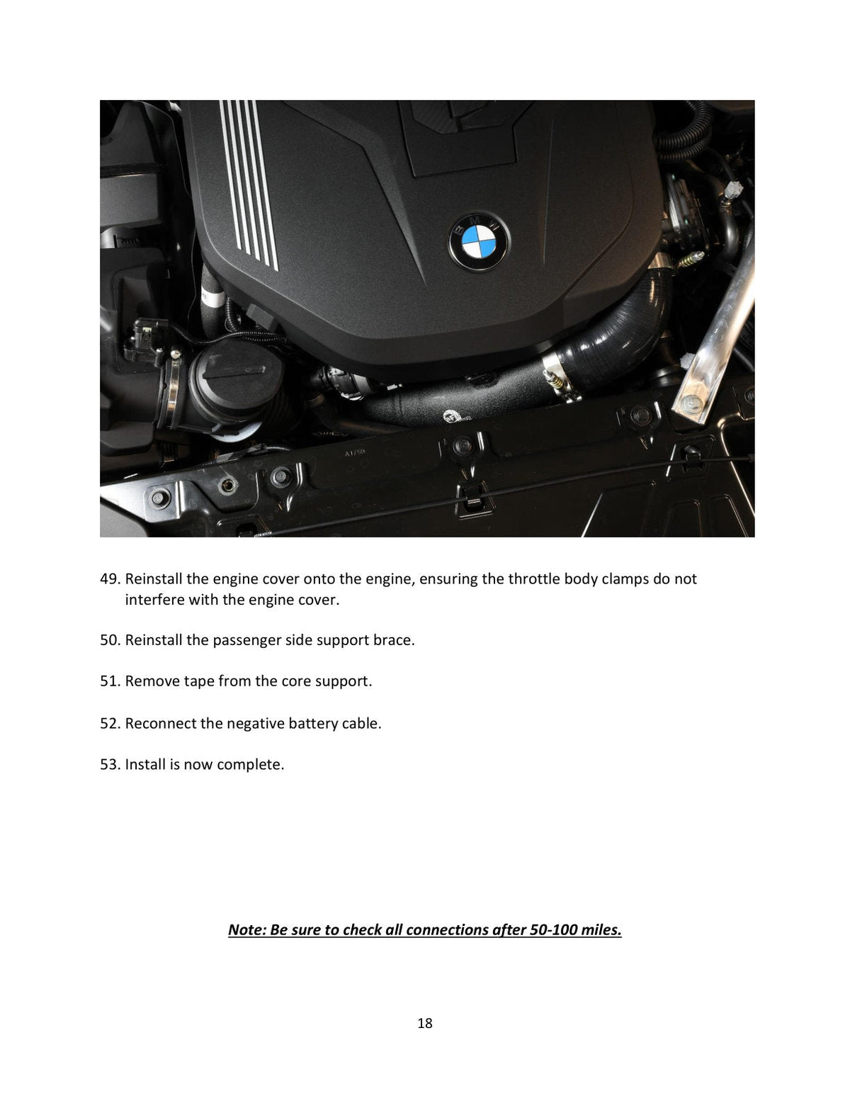 aFe BladeRunner 2.5-3in Hot Side Charge Pipe Black 20-21 BMW Z4 M40i (G29) L6-3.0L (t) B58
