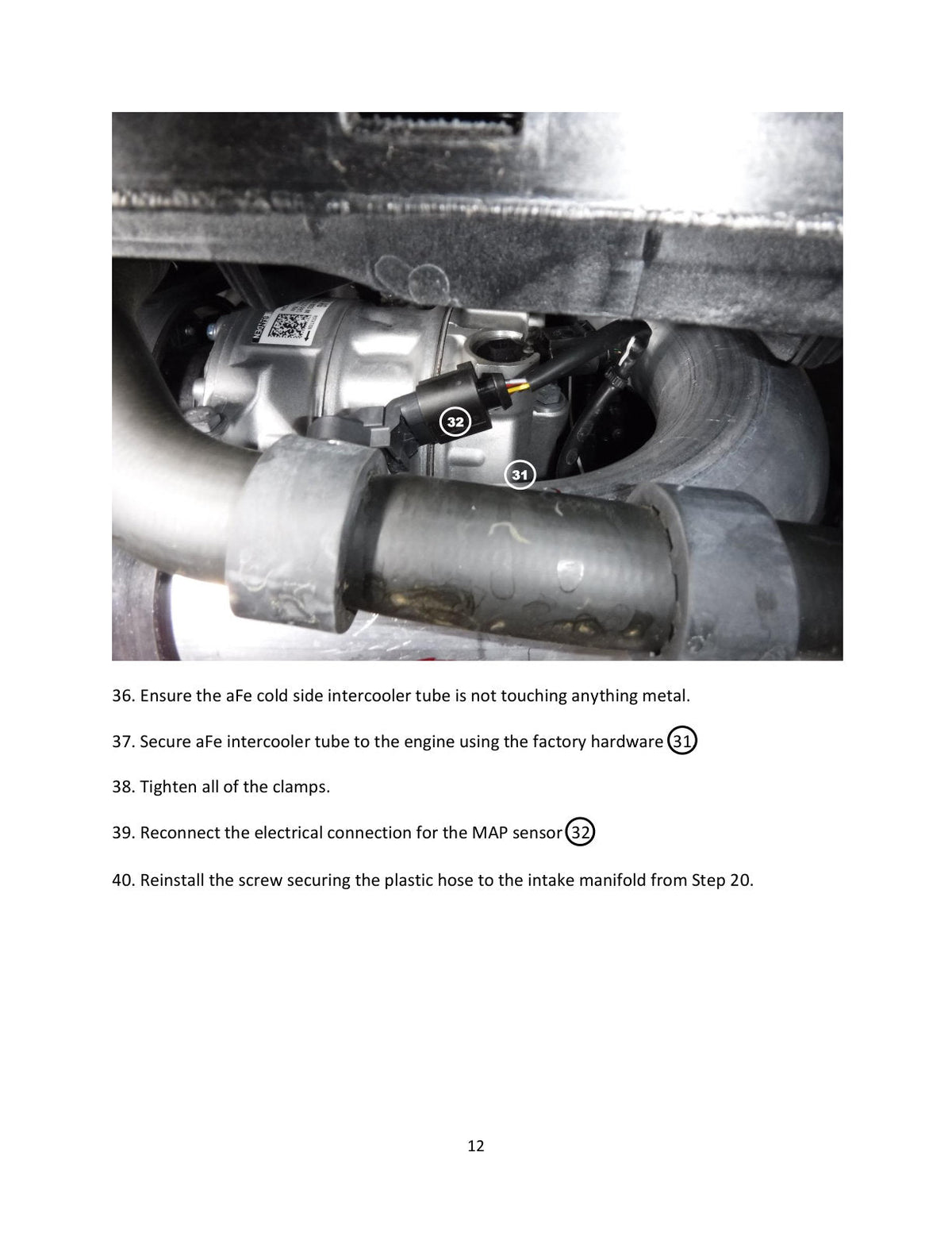 aFe BladeRunner 15-20 VW GTI (MKVII) L4-2.0L (t) Aluminum Hot and Cold Charge Pipe Kit Black