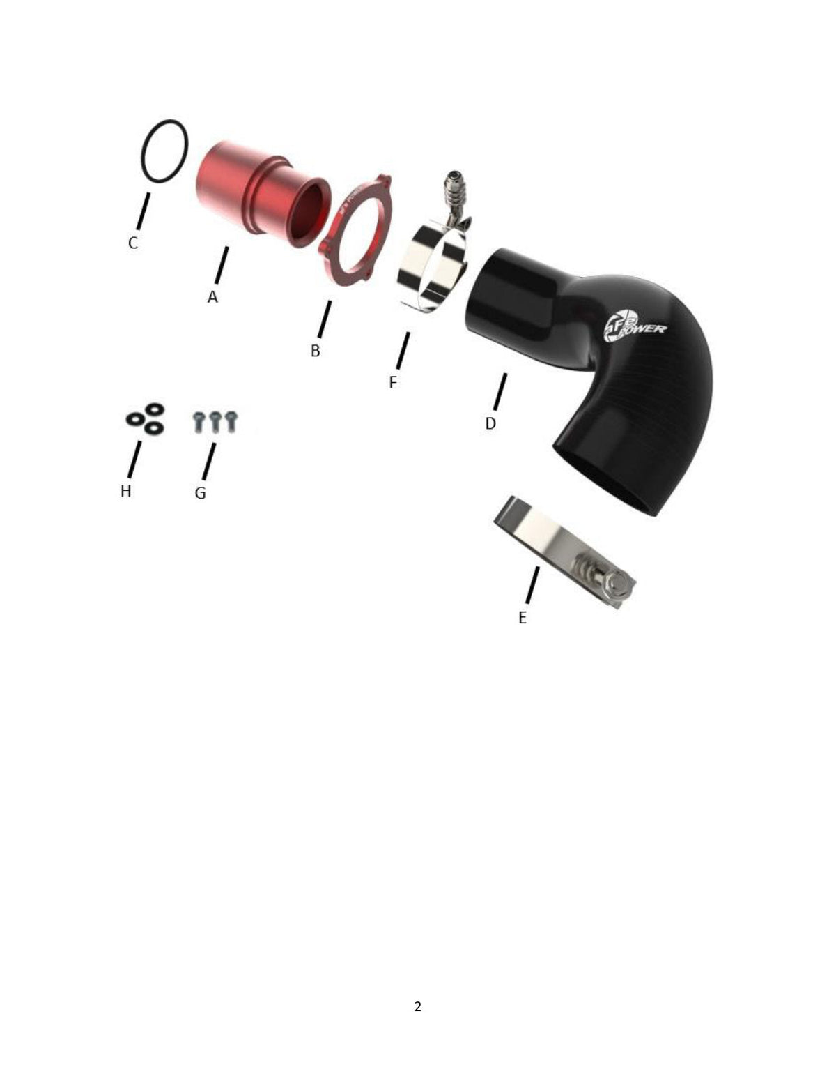 aFe 15-19 VW GTI Turbocharger Inlet Pipe - Red