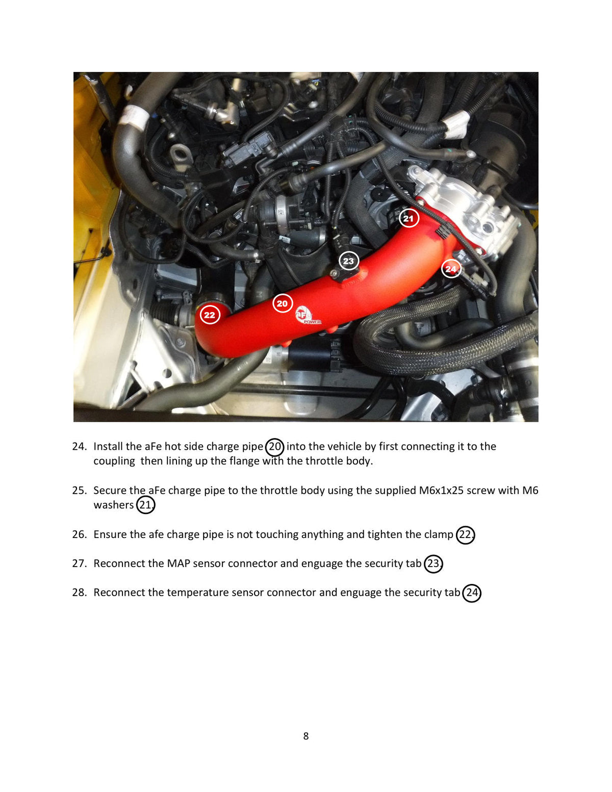 aFe BladeRunner Black 2-3/4in Aluminum Charge Pipe 2021 Toyota Supra GR (A90) I4-2.0L (t) B48