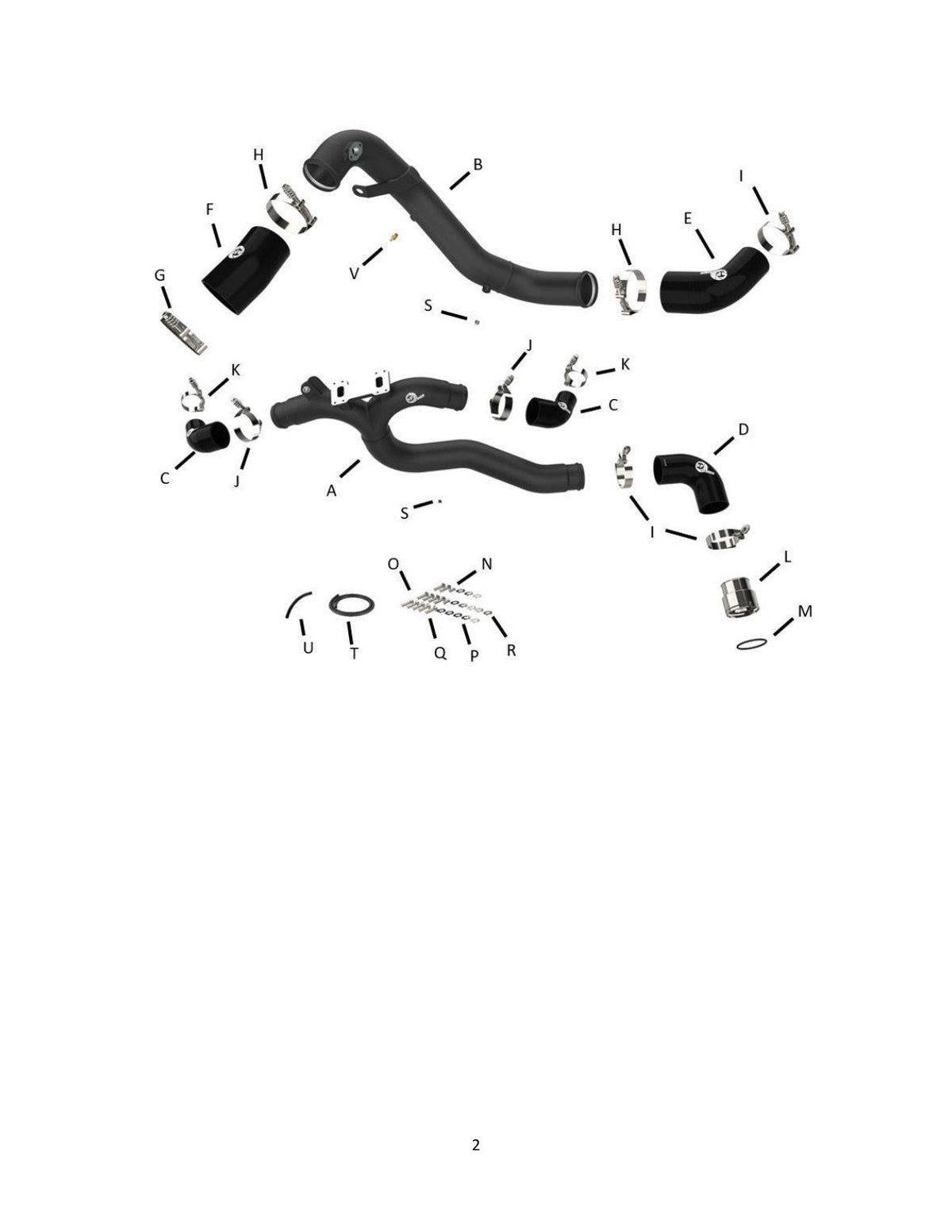 aFe 18-22 Kia Stinger V6-3.3L BladeRunner Alum Hot/Cold Charge Pipe Kit Black