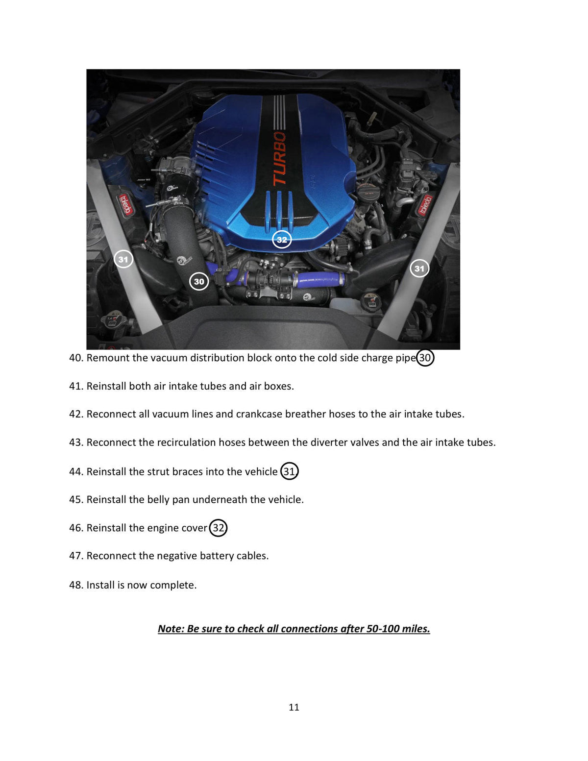 aFe Kia Stinger 18-22 V6-3.3L (tt) BladeRunner Hot Charge Pipe- Black