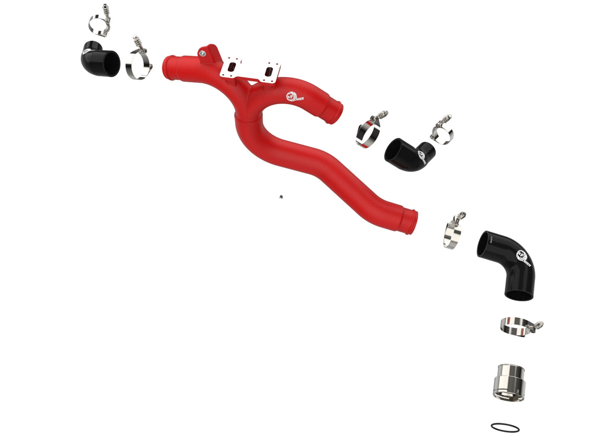 aFe 2018-2020 Kia Stinger 19-22 G70 BladeRunner 3in Aluminum Hot Charge Pipe Red
