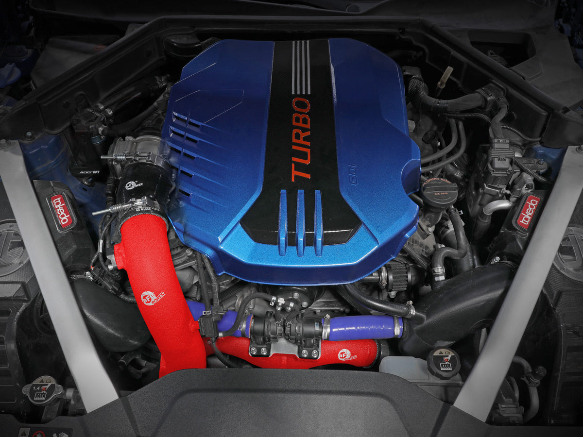 aFe 2018-2020 Kia Stinger 19-22 G70 BladeRunner 3in Aluminum Hot Charge Pipe Red