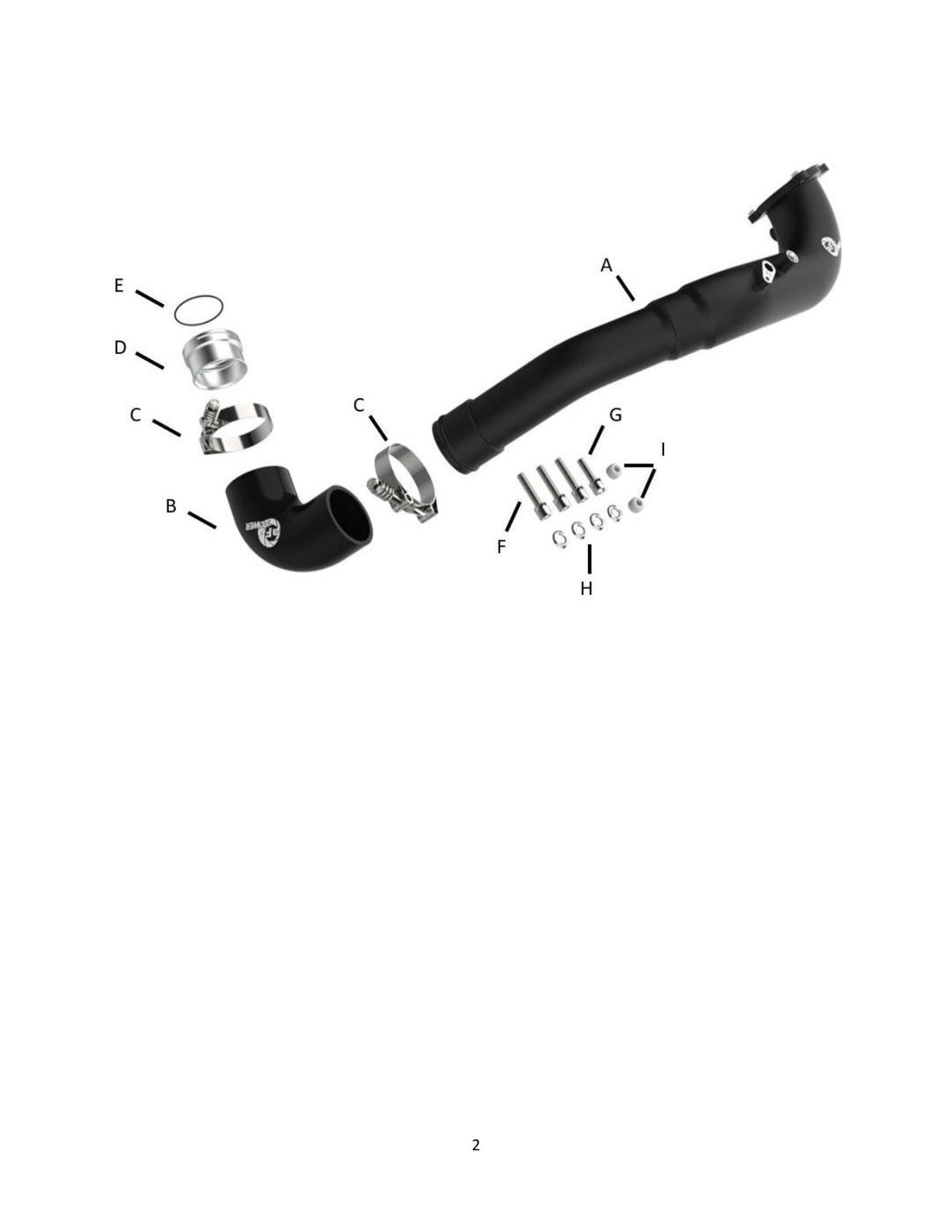 aFe 17-22 BMW 540i (G30/G31/G38) B58 L6 3.0L (t) BladeRunner 3in Aluminum Hot Charge Pipe - Black