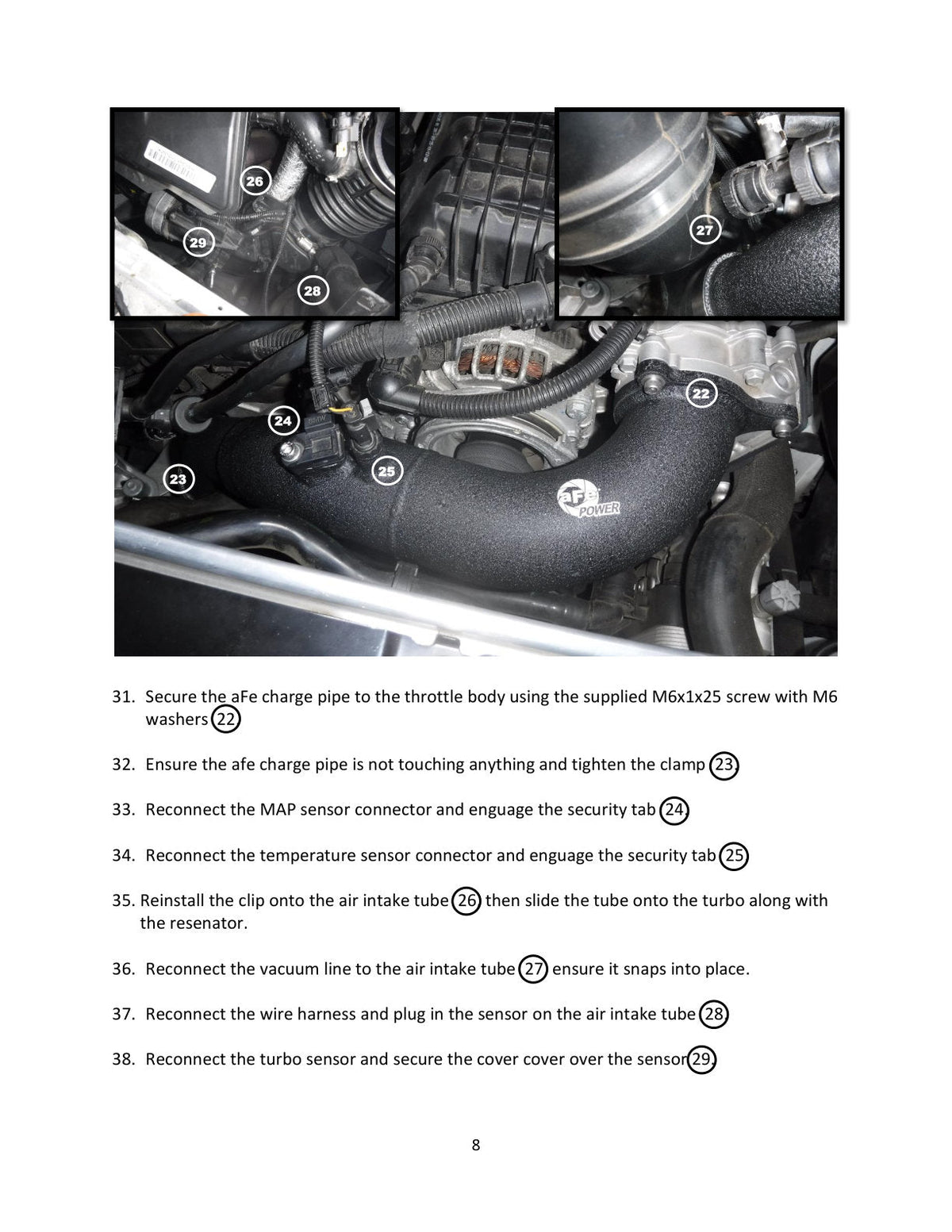 aFe 17-22 BMW 540i (G30/G31/G38) B58 L6 3.0L (t) BladeRunner 3in Aluminum Hot Charge Pipe - Black