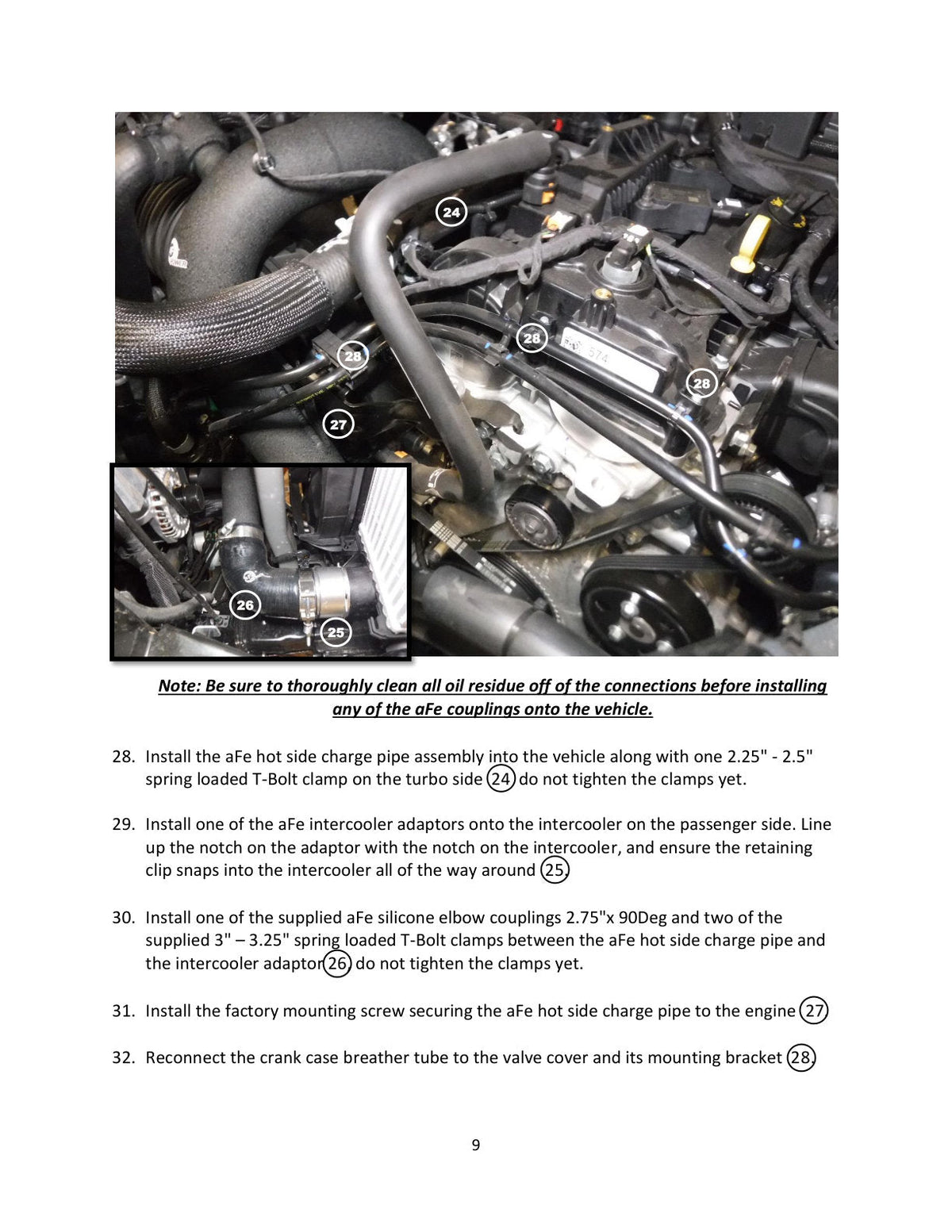 aFe 21-22 Ford Bronco L4-2.3L (t) BladeRunner Alum Hot/Cold Charge Pipe Kit - Black