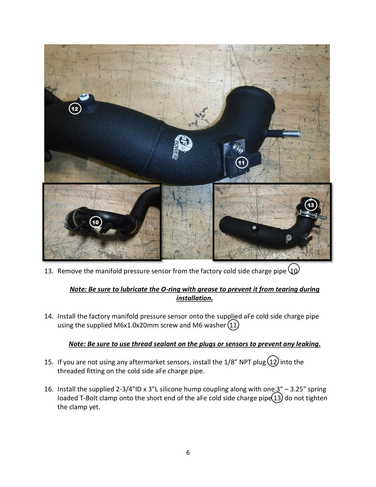 aFe Power 21-22 Ford Bronco L4-2.3L (t) BladeRunner 3in Aluminum Cold Charge Pipe Black