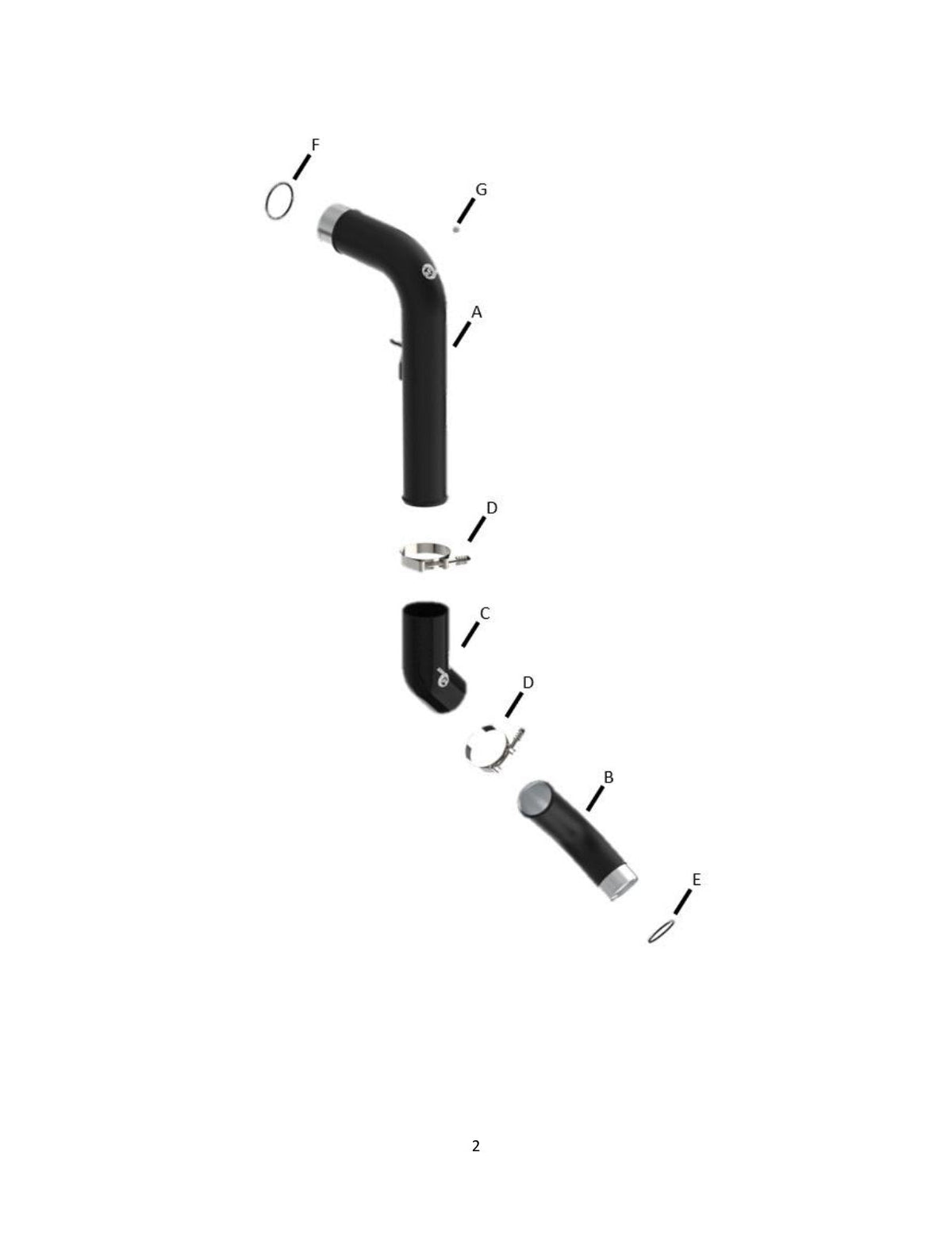 aFe RAM 1500 20-22 V6-3.0L (td) BladeRunner 3 IN Aluminum Cold Charge Pipe Black