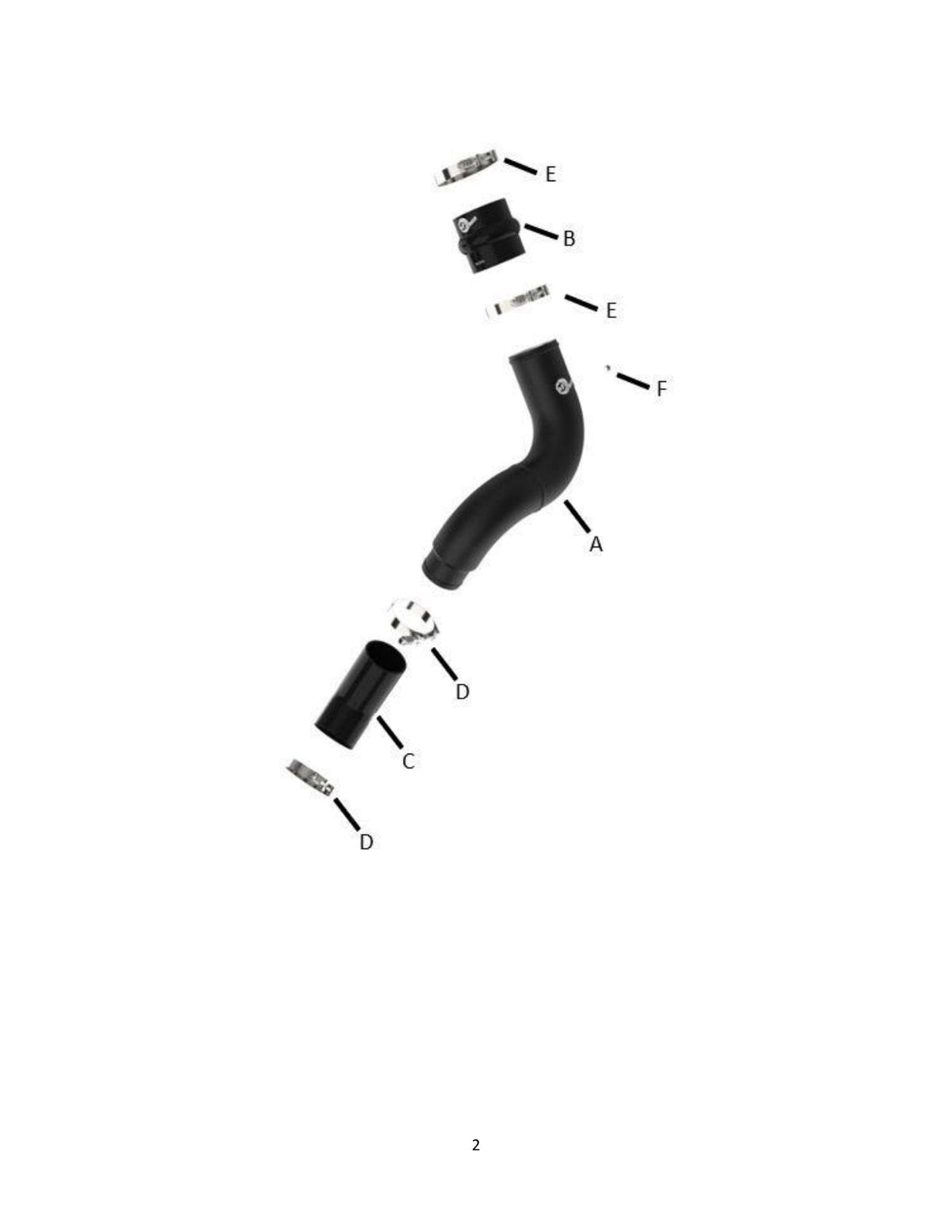 aFe 19-23 RAM Diesel L6-6.7L BladeRunner 3.5 IN Aluminum Cold Charge Pipe - Black