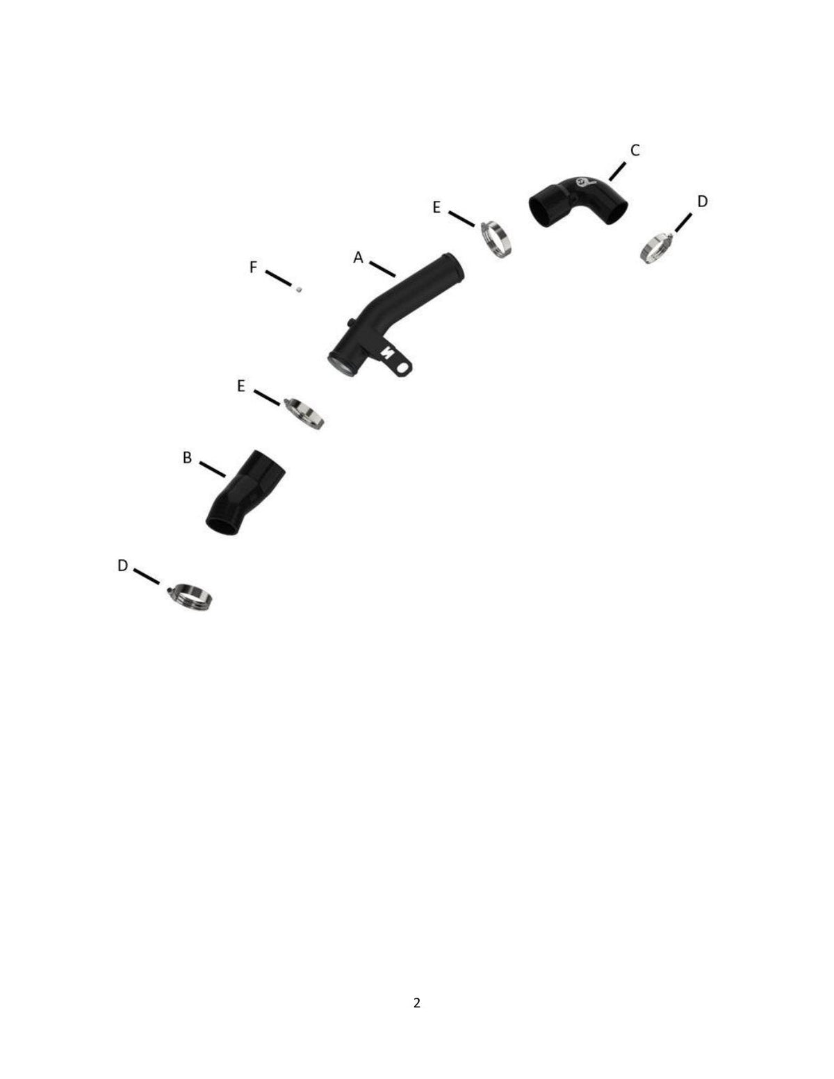 aFe 19-22 Hyundai Veloster N L4 2.0L (t) BladeRunner 2-1/2in Aluminum Hot Charge Pipe - Black