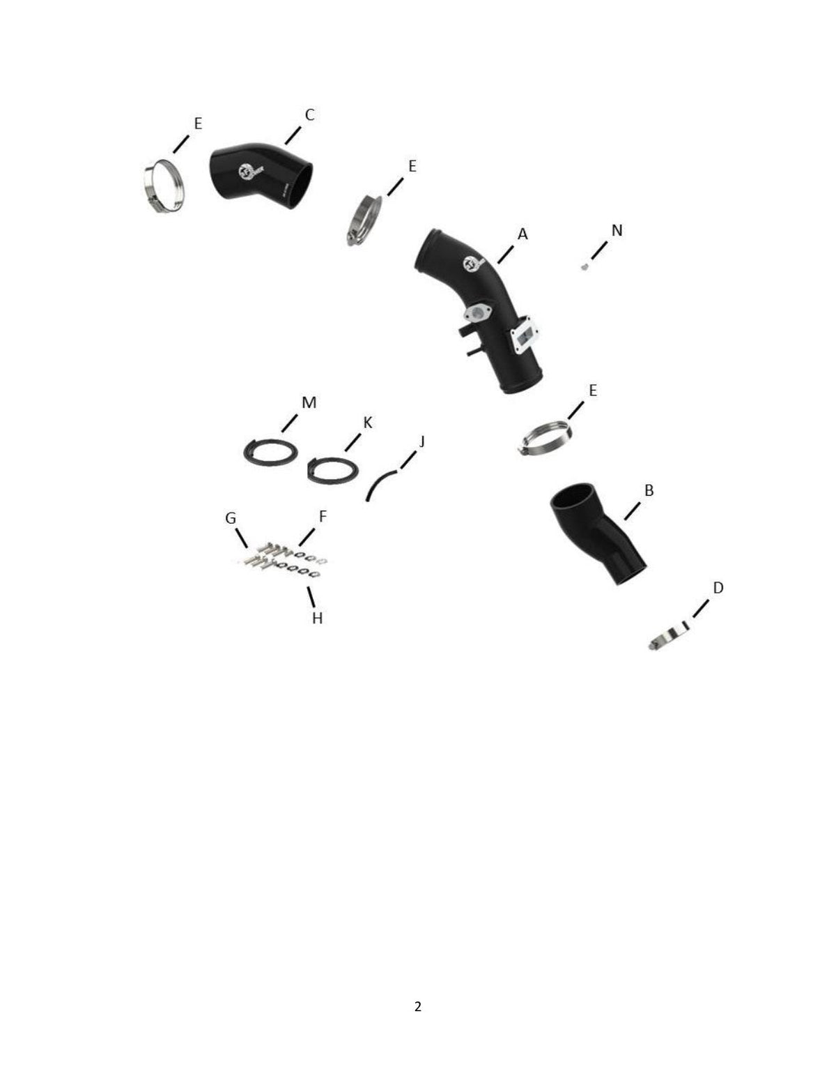 aFe 19-22 Hyundai Veloster N L4 2.0L (t) BladeRunner 2-3/4in Aluminum Cold Charge Pipe - Black