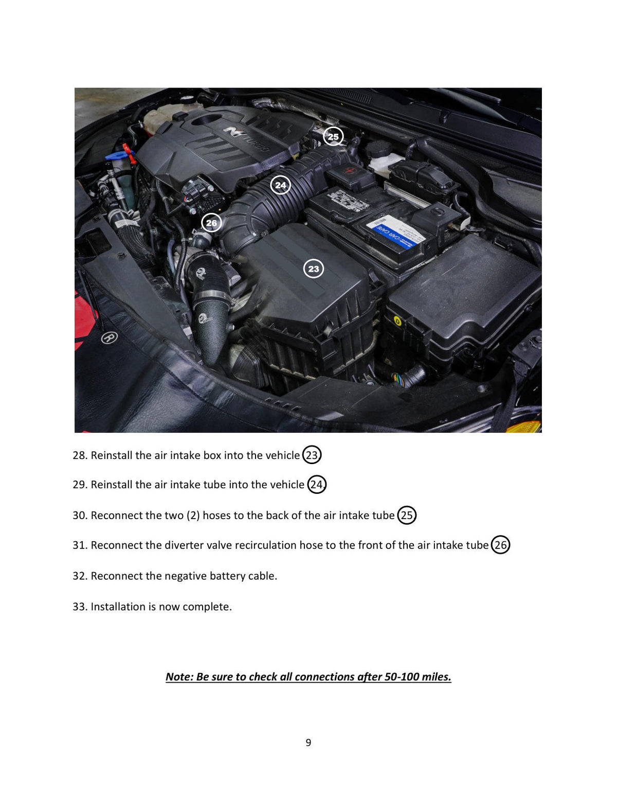 aFe 19-22 Hyundai Veloster N L4 2.0L (t) BladeRunner 2-3/4in Aluminum Cold Charge Pipe - Black