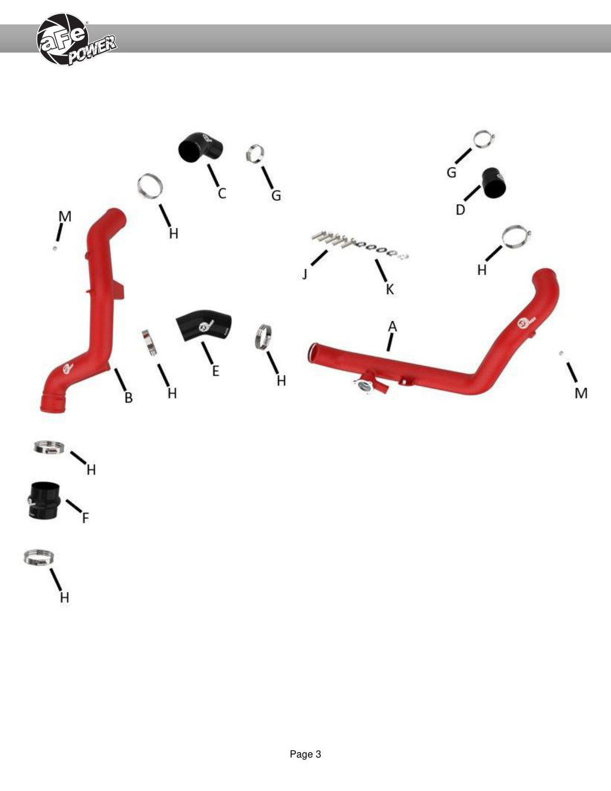 aFe Bladerunner 2-1/4 IN Aluminum Hot Charge Pipe Black 20-23 Ford Explorer/Explorer ST - Red