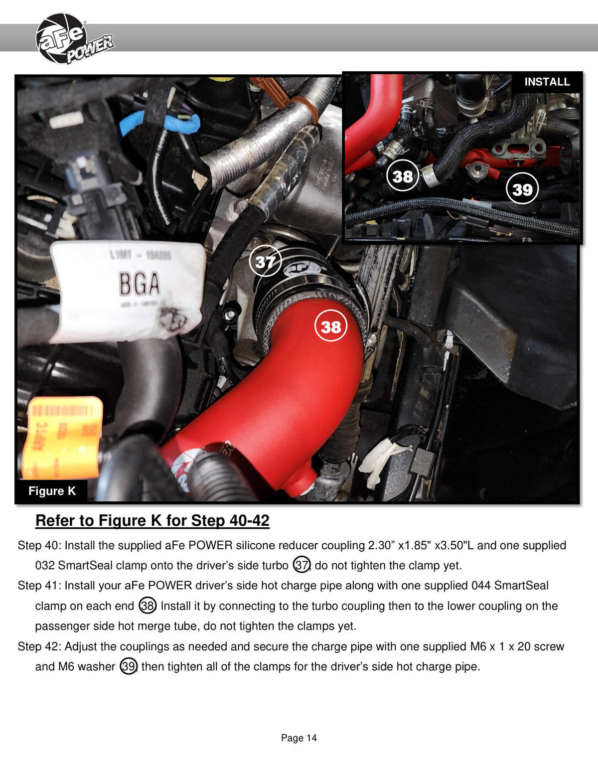 aFe Bladerunner 2-1/4 IN Aluminum Hot Charge Pipe Black 20-23 Ford Explorer/Explorer ST - Red