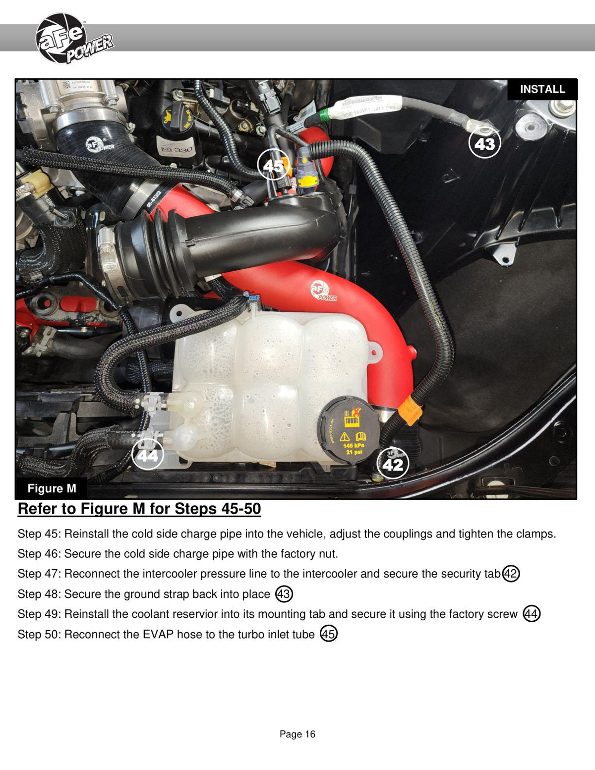 aFe Bladerunner 2-1/4 IN Aluminum Hot Charge Pipe Black 20-23 Ford Explorer/Explorer ST - Red