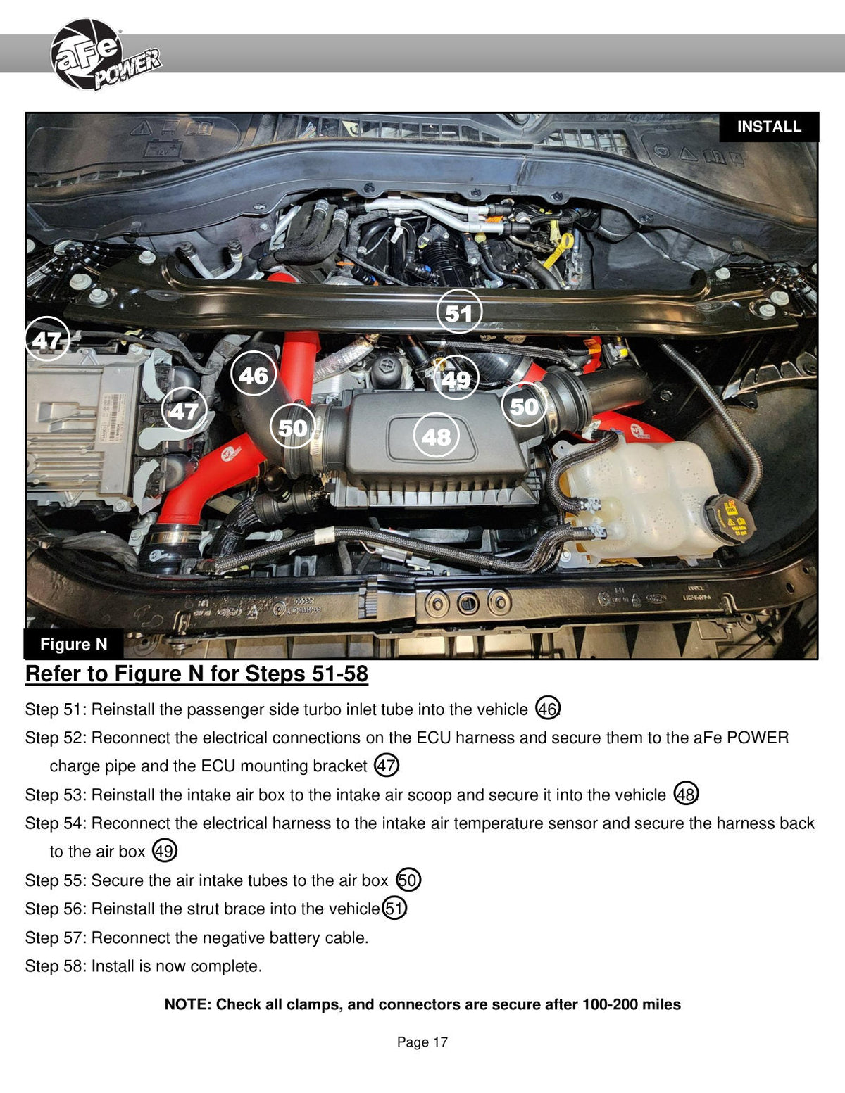 aFe Bladerunner 2-1/4 IN Aluminum Hot Charge Pipe Black 20-23 Ford Explorer/Explorer ST - Red
