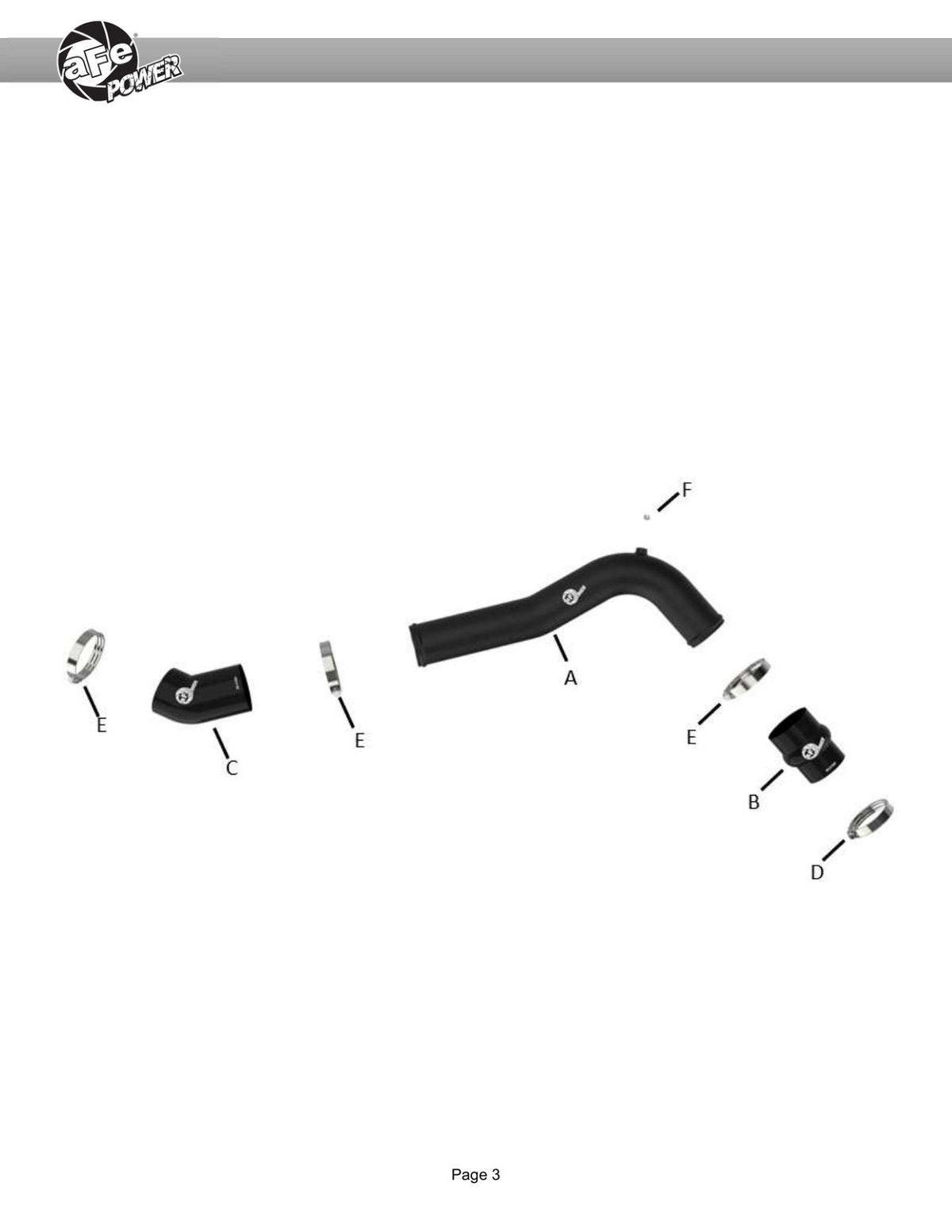aFe 20-23 Ford Explorer ST V6 3.0L (tt) BladeRunner 2-3/4in Aluminum Cold Charge Pipe - Black