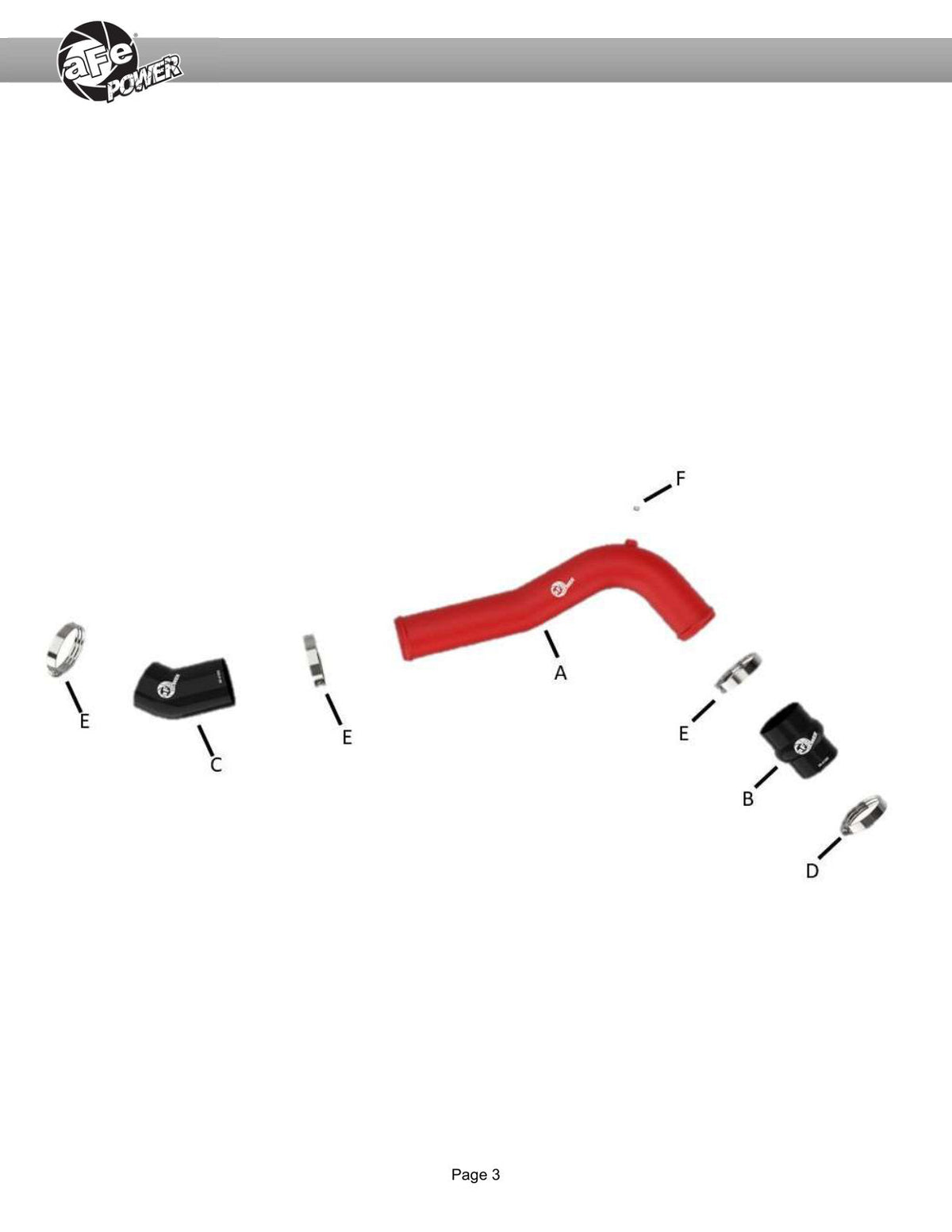aFe 20-23 Ford Explorer ST V6 3.0L (tt) BladeRunner 2-3/4in Aluminum Cold Charge Pipe - Red