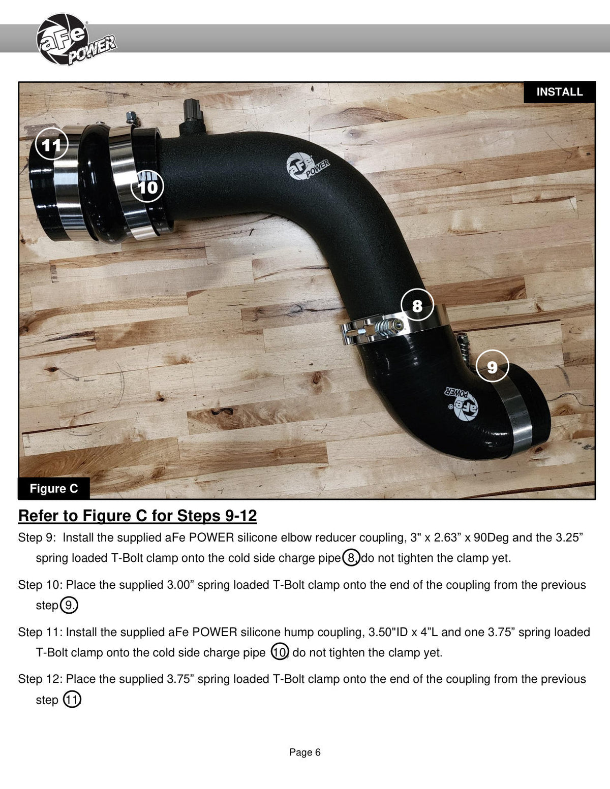 aFe 23-24 Ford F250/F350 Super Duty V8-6.7L BladeRunner 3 In. Aluminum Cold Charge Pipe- BLK