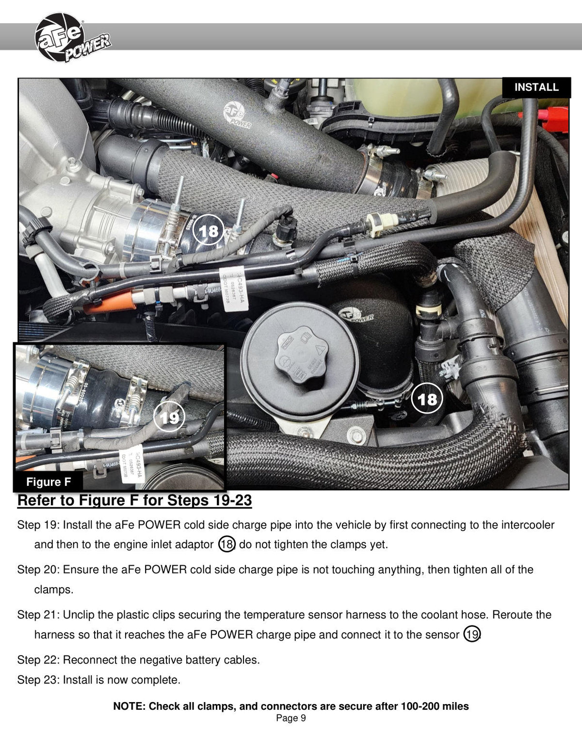 aFe 23-24 Ford F250/F350 Super Duty V8-6.7L BladeRunner 3 In. Aluminum Cold Charge Pipe- BLK