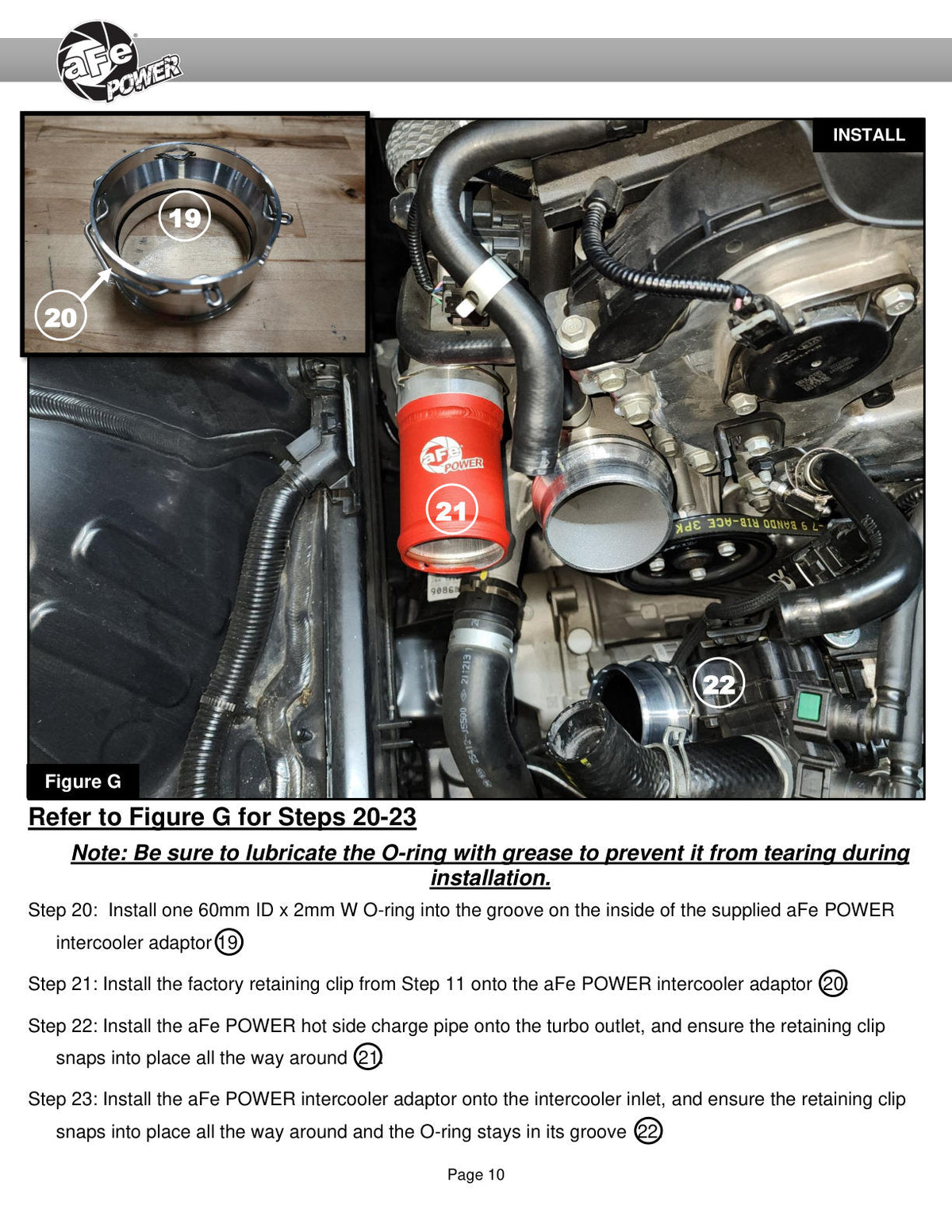 aFe BladeRunner 22-23 Kia Stinger L4-2.5L (t) Aluminum Hot and Cold Charge Pipe Kit - Red