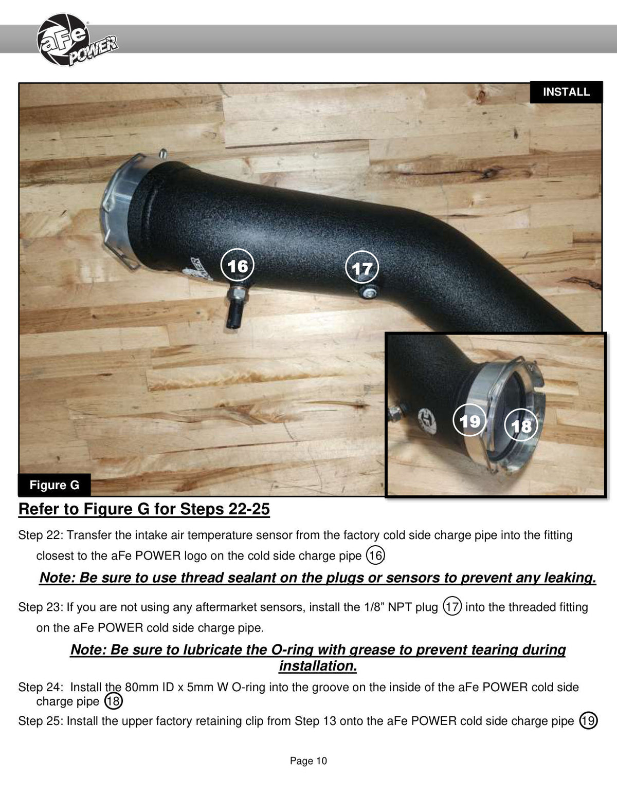 aFe 2024 GM Diesel Trucks V8 6.6L L5P BladeRunner Aluminum 3in Hot & 3.5in Cold Charge Pipe - Black