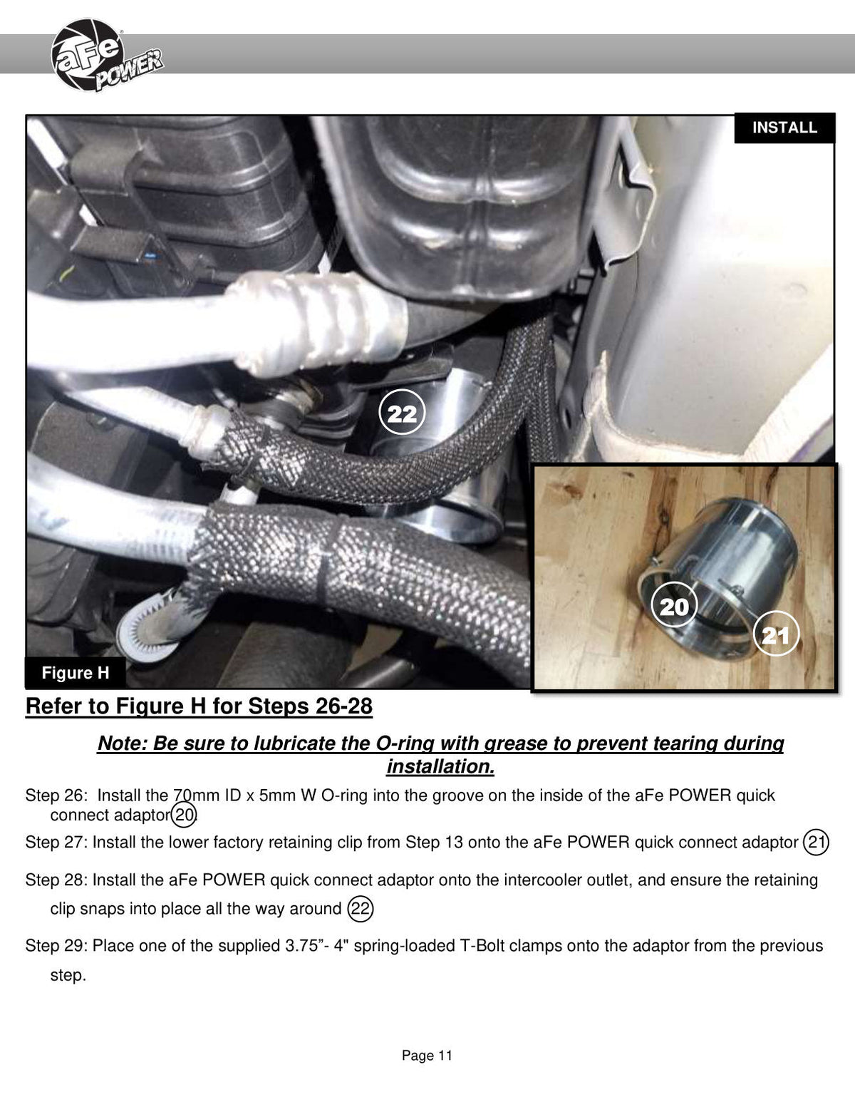 aFe 2024 GM Diesel Trucks V8 6.6L L5P BladeRunner Aluminum 3in Hot & 3.5in Cold Charge Pipe - Black
