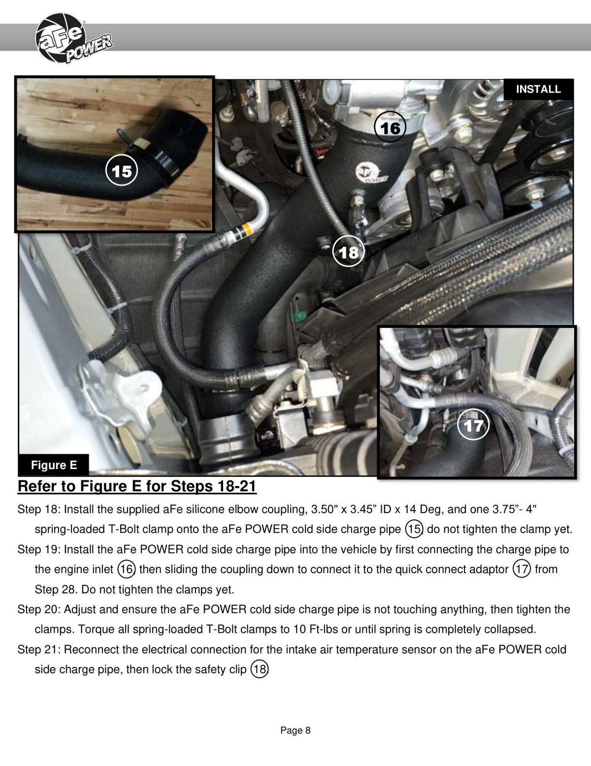 aFe 2024 GM Diesel Trucks V8 6.6L L5P BladeRunner 3.5in Aluminum Cold Charge Pipe - Black