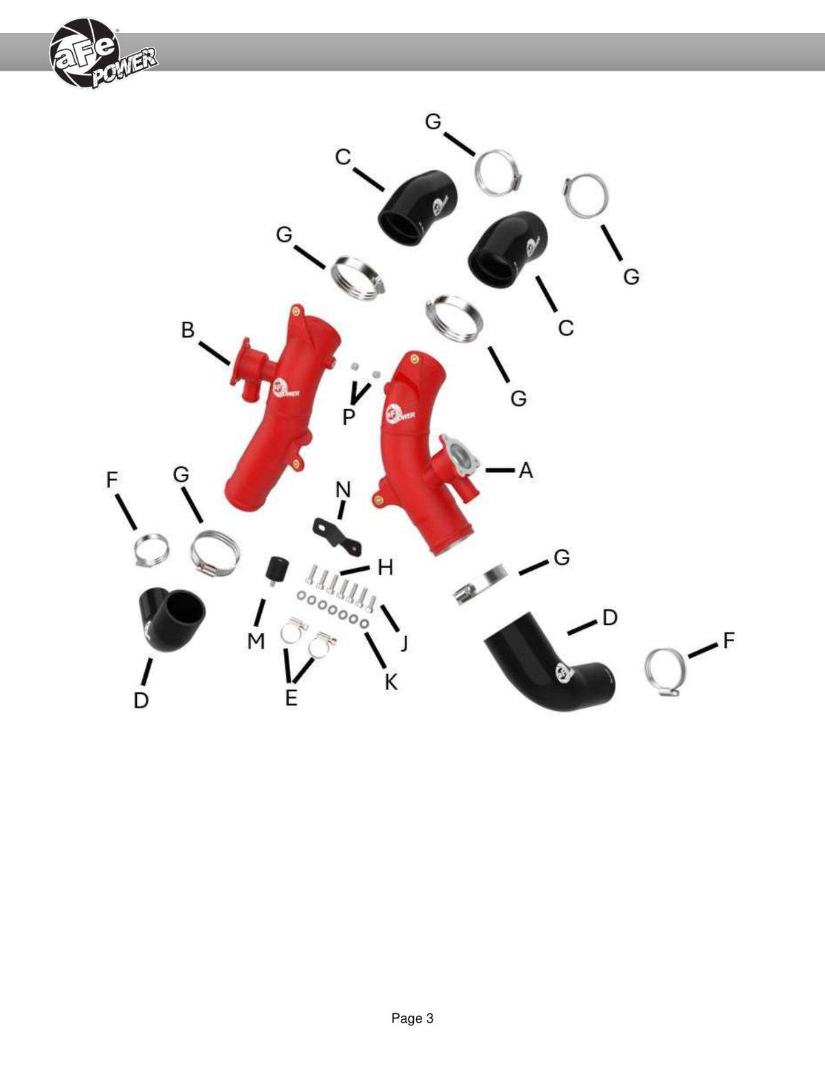 aFe 23-24 Toyota Sequoia V6-3.4L Hybrid BladeRunner 2.5in Aluminum Hot Charge Pipe - Red