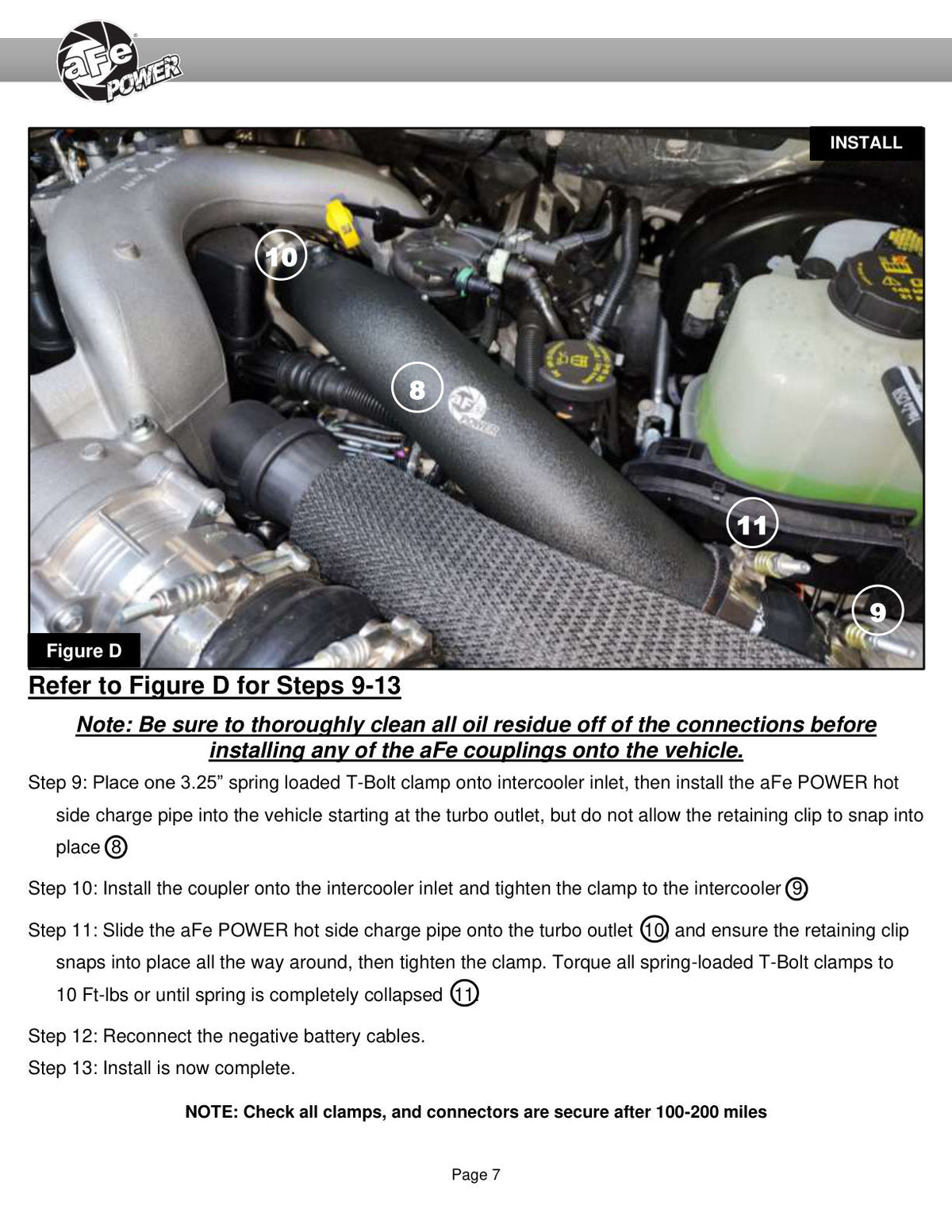 aFe 23-24 Ford Diesel Trucks V8-6.7L (td) BladeRunner 3in. Aluminum Hot Charge Pipe - Black