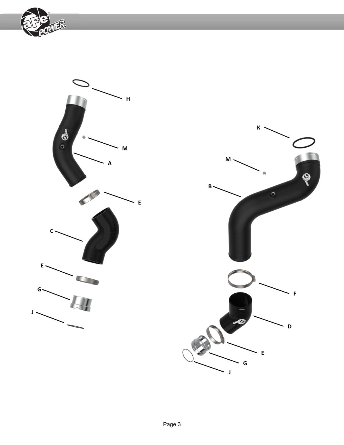 aFe 23-25 GM Colorado/Canyon L4-2.7L BladeRunner Aluminum Hot and Cold Charge Pipe Kit - Black