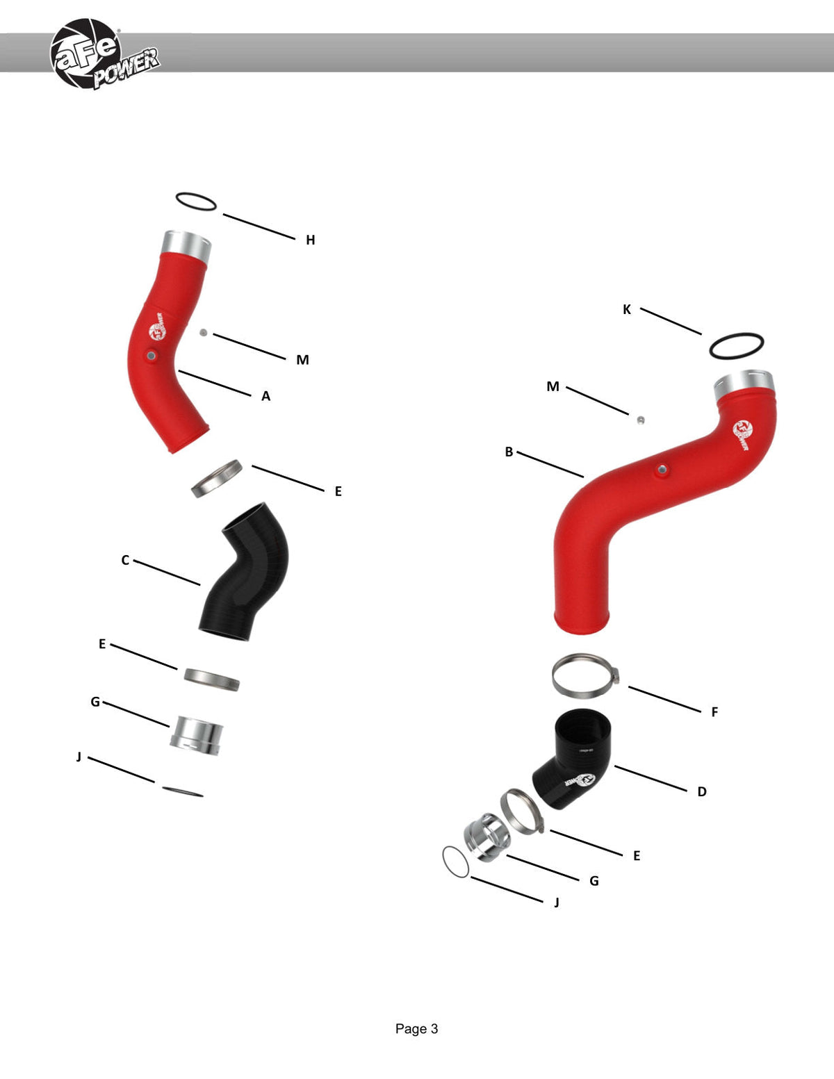 aFe 23-25 GM Colorado/Canyon L4-2.7L (t) BladeRunner Aluminum Hot & Cold Charge Pipe Kit - Red