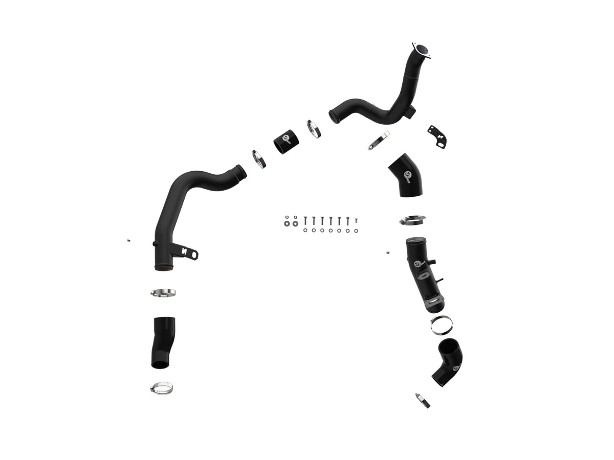 aFe 19-22 Hyundai Veloster N BladeRunner Aluminum Hot & Cold Charge Pipe Kit - Black