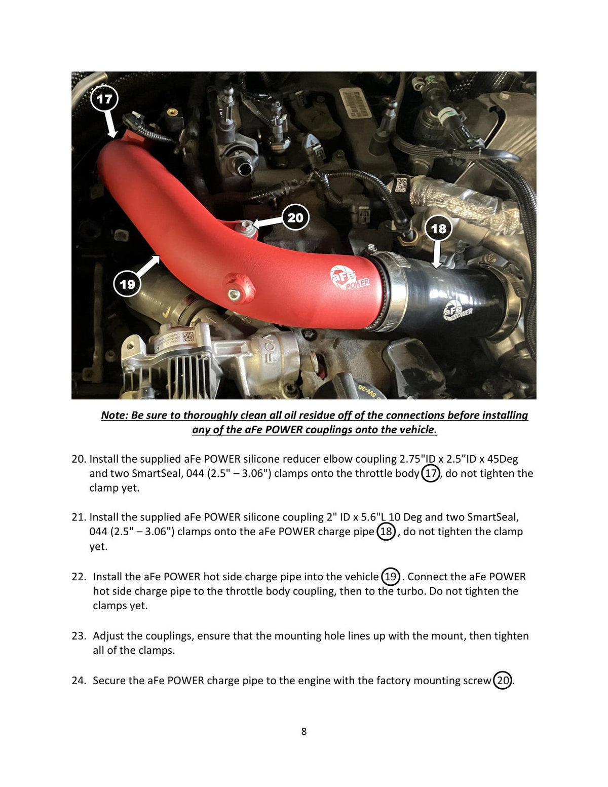 aFe 2024+ Jeep Wrangler JL L4-2.0L (t) BladeRunner 2-1/2in Aluminum Hot Charge Pipe - Red